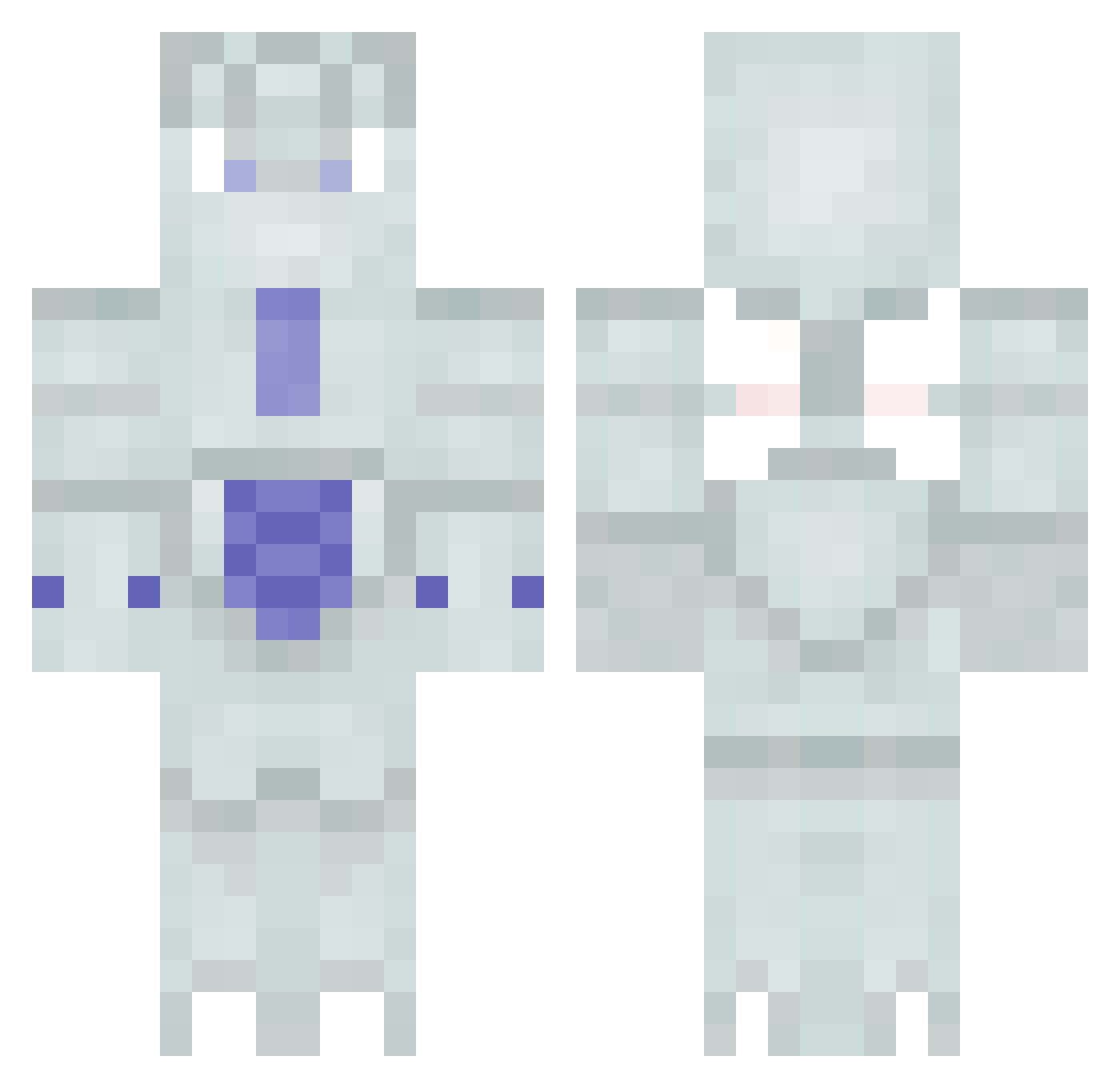 Brawer Minecraft skin, front and back view
