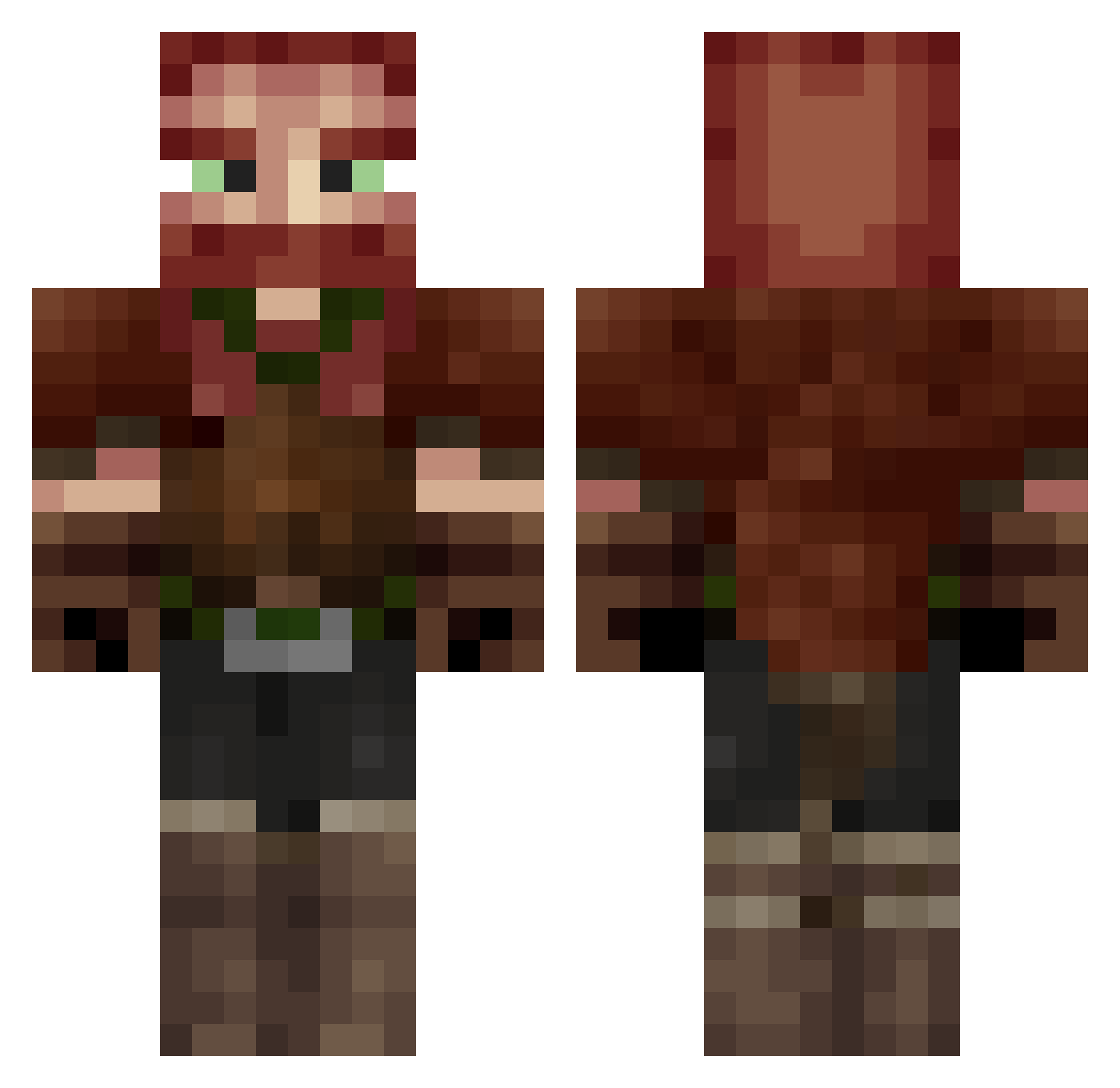 Slickpic1 Minecraft skin, front and back view