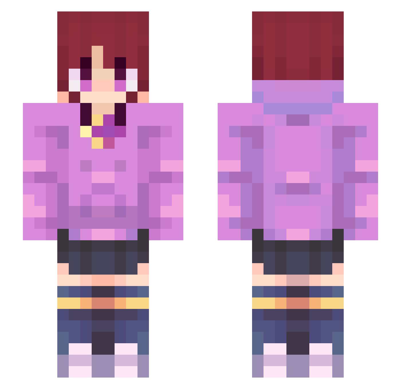 exzacr Minecraft skin, front and back view