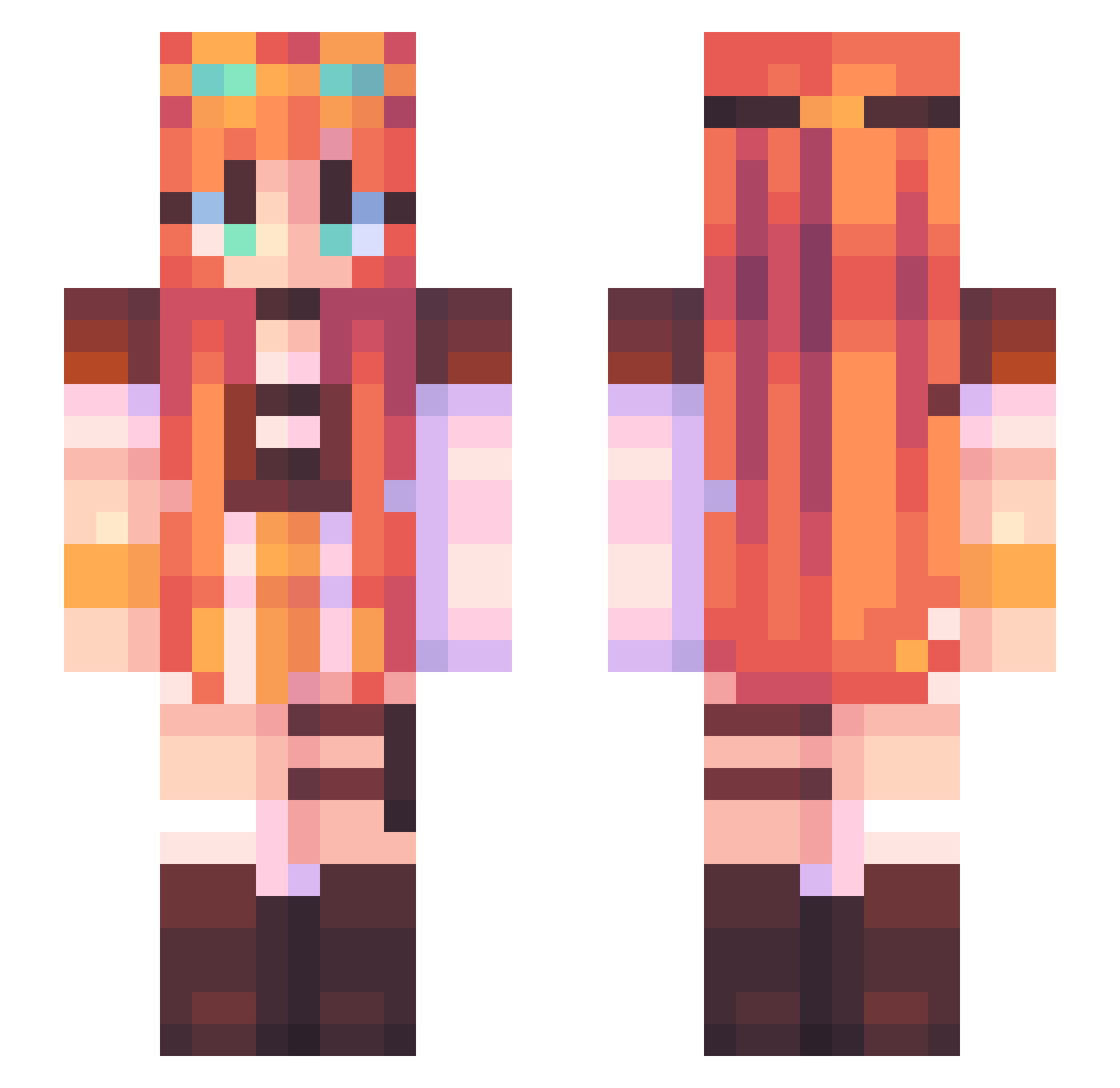 Amberette11 Minecraft skin, front and back view