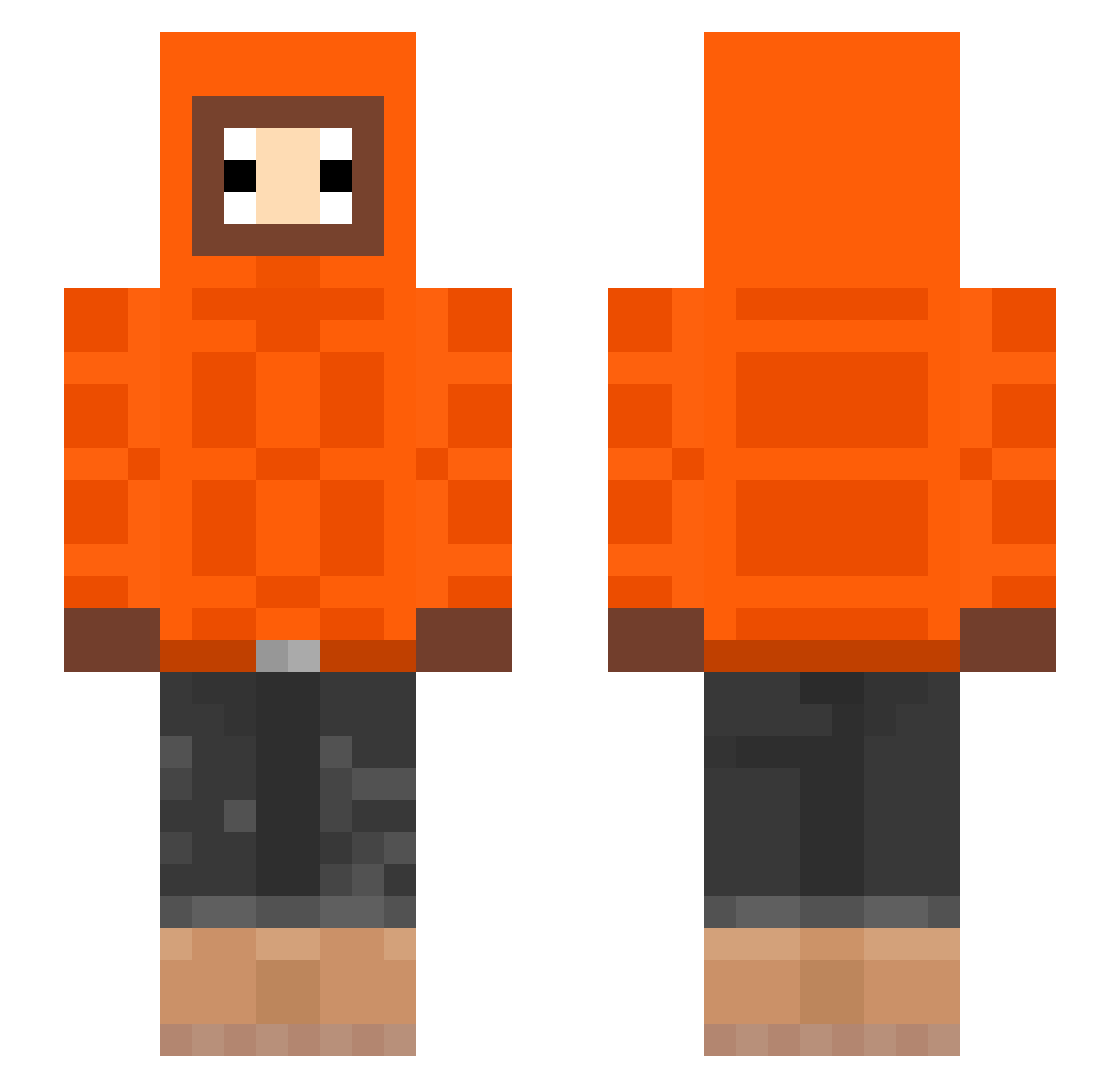 loffd Minecraft skin, front and back view