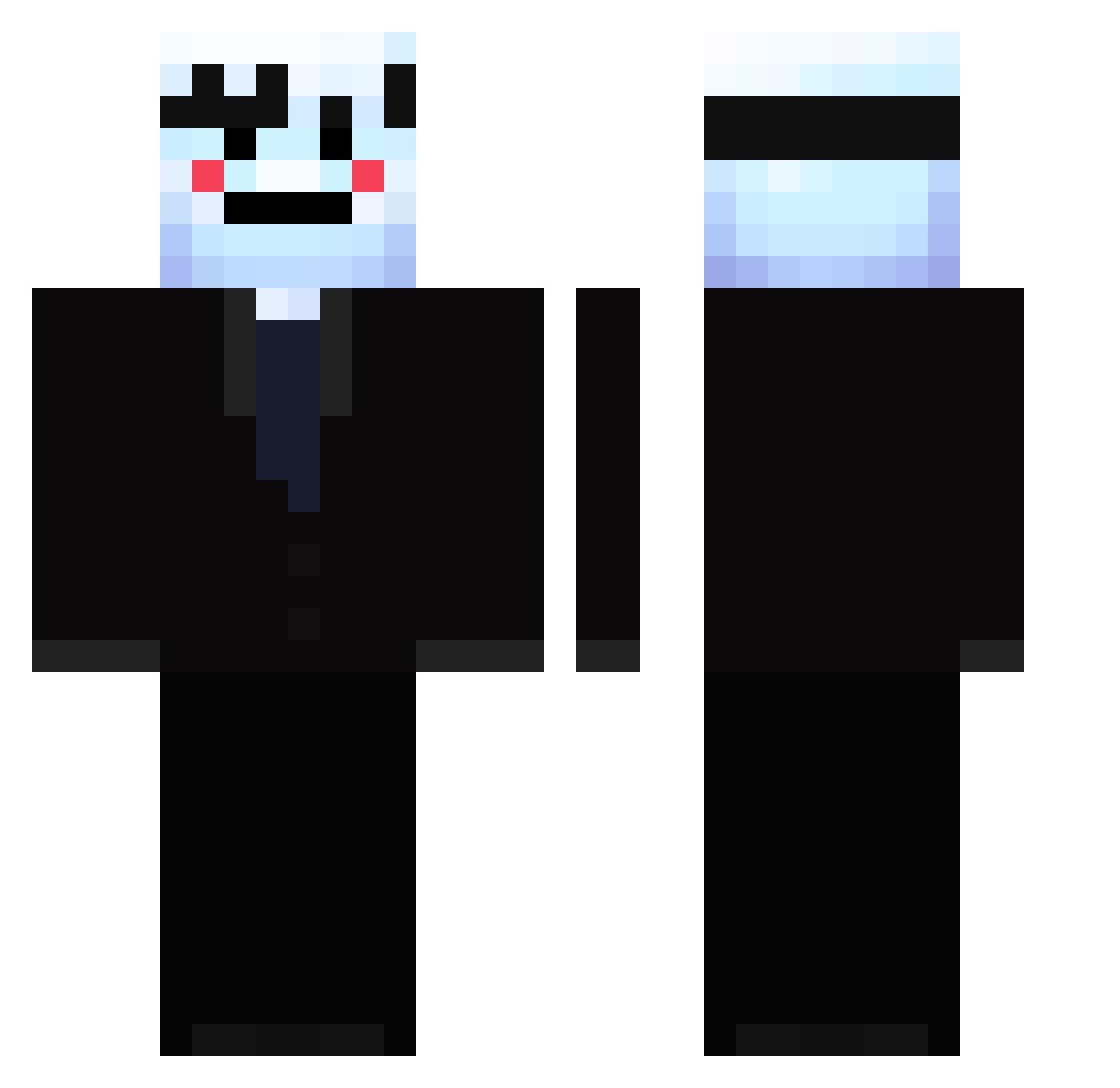 coldlfied Minecraft skin, front and back view