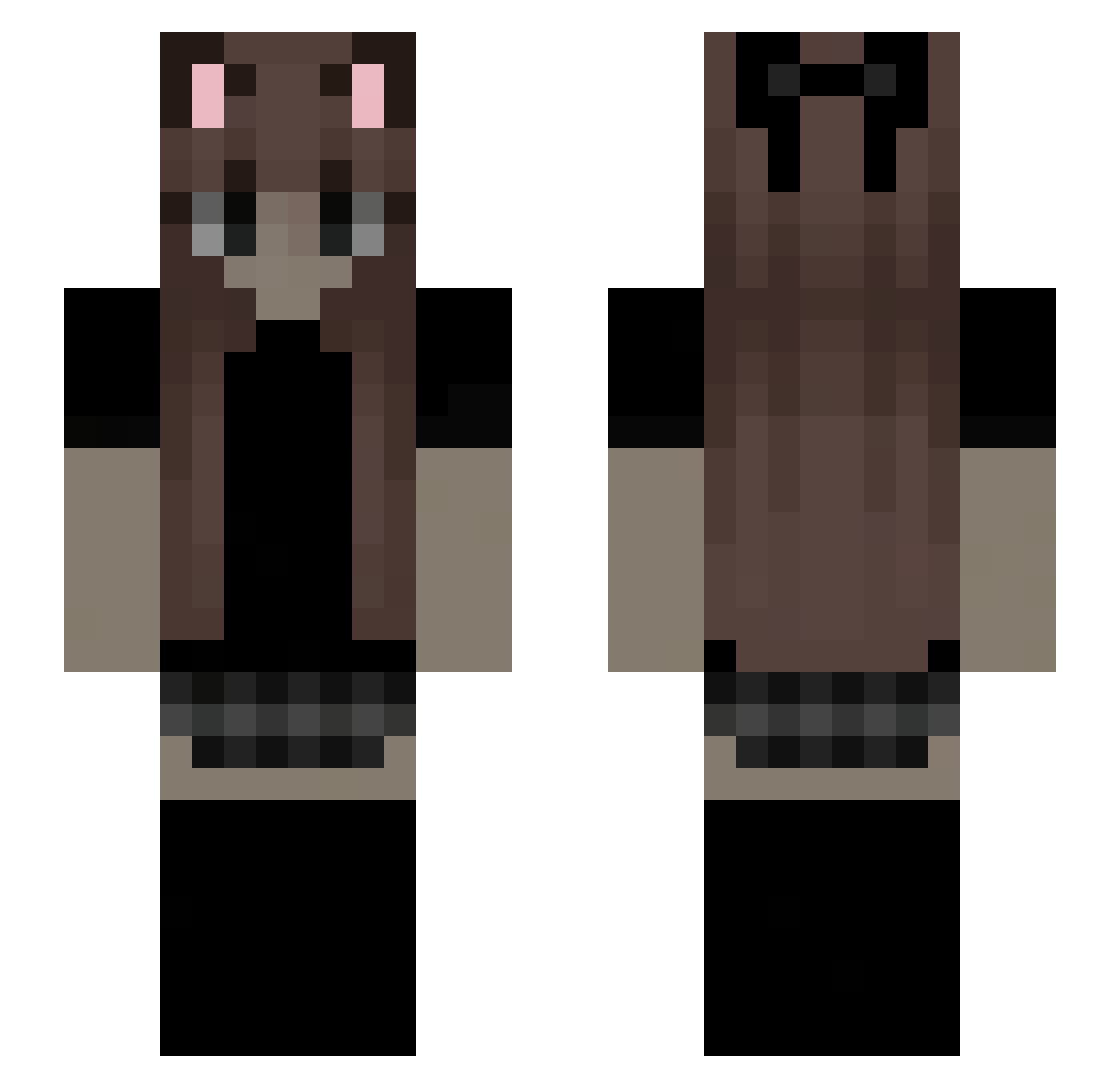 tiaegg Minecraft skin, front and back view