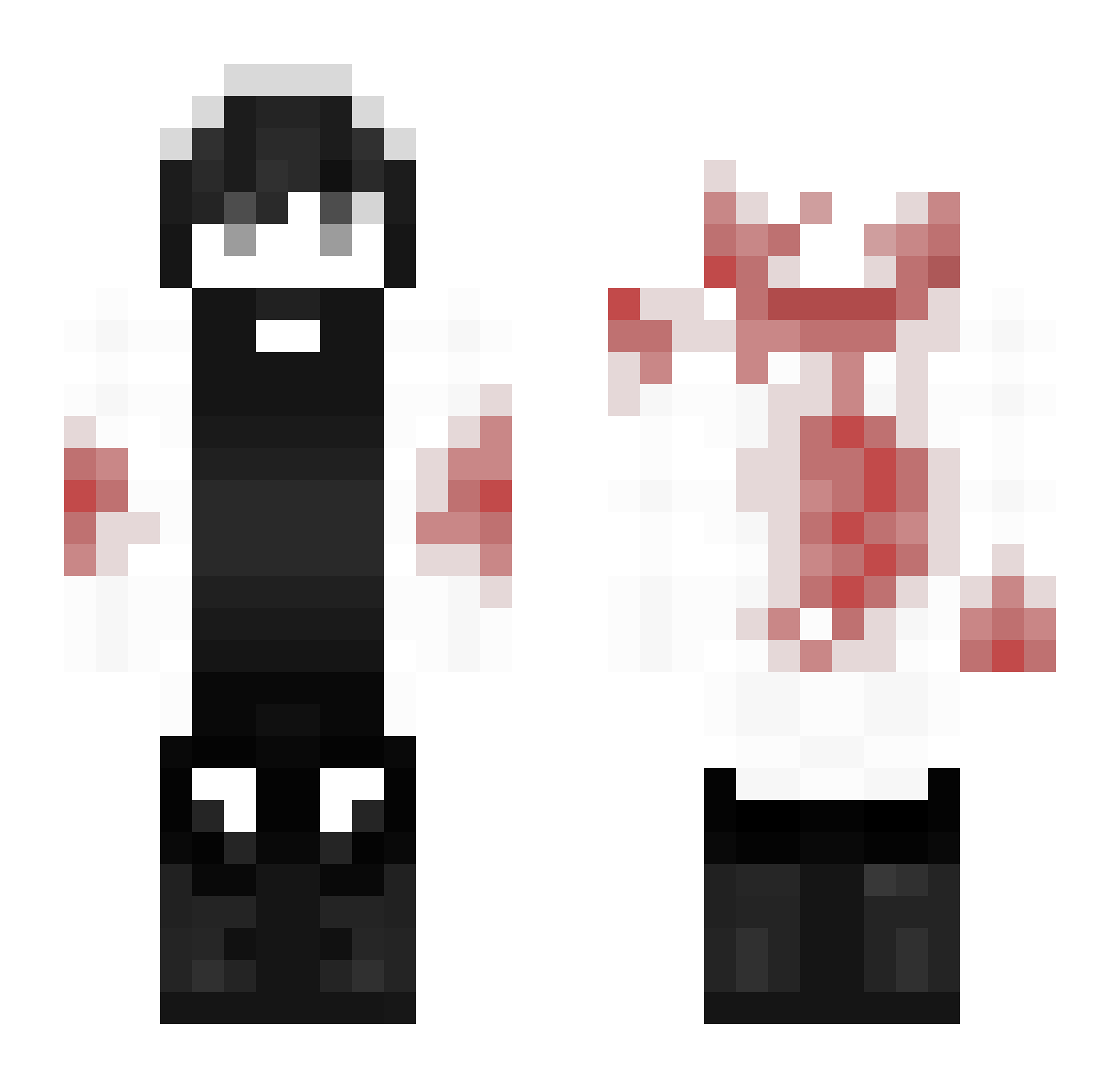 Confoozzed Minecraft skin, front and back view
