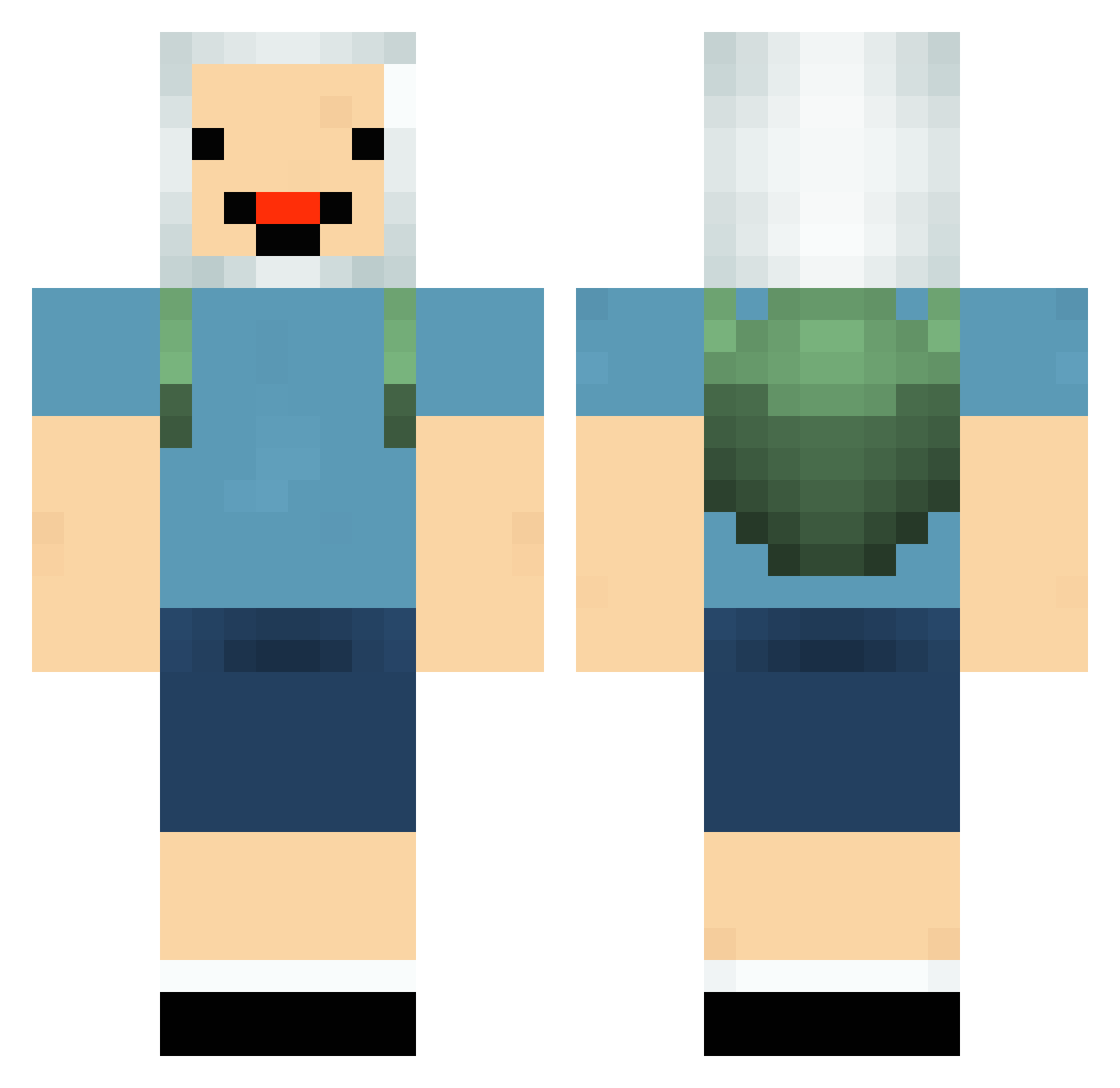 batclat Minecraft skin, front and back view