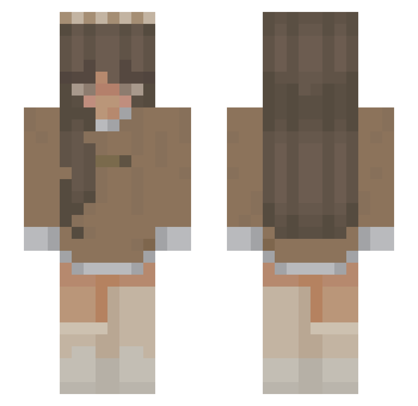 zoolite Minecraft skin, front and back view