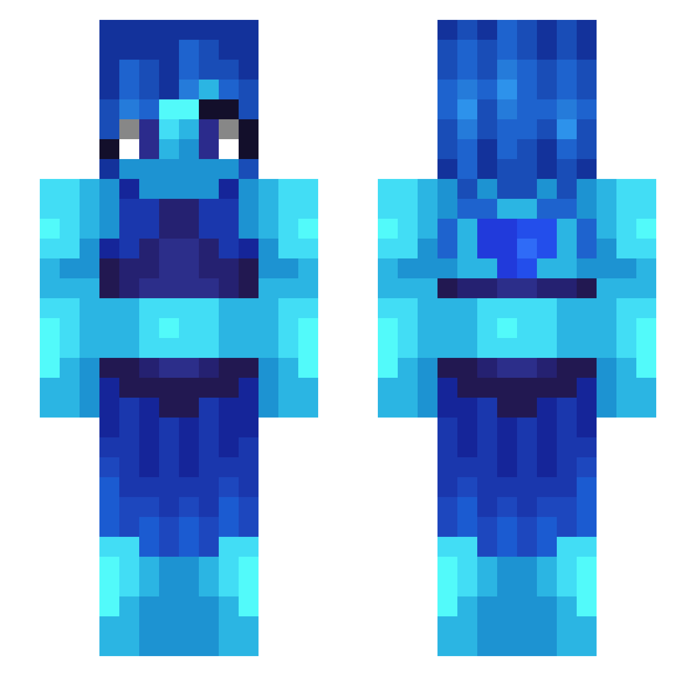 CrinklyRaptor60 Minecraft skin, front and back view