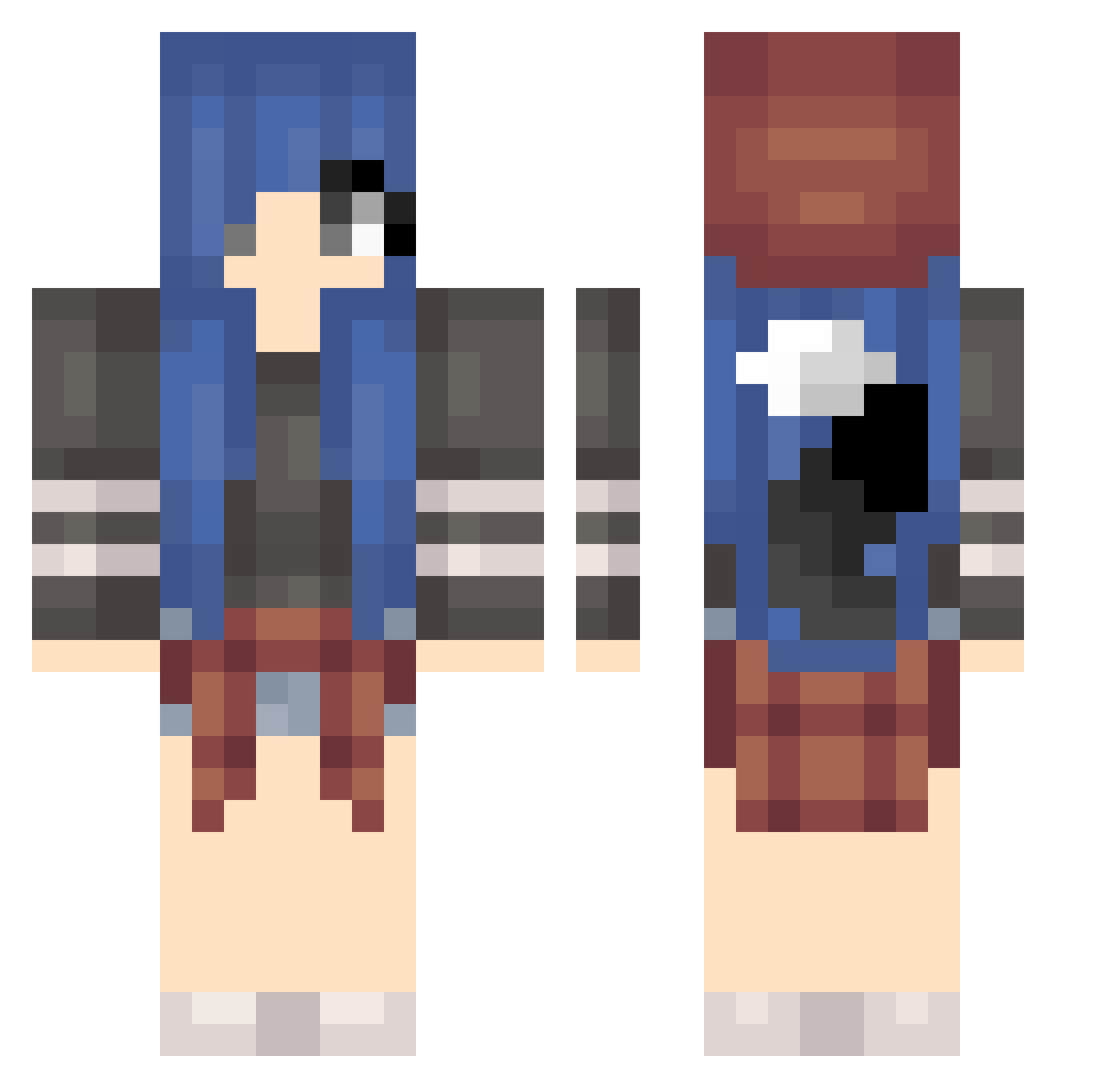 Deerdre Minecraft skin, front and back view