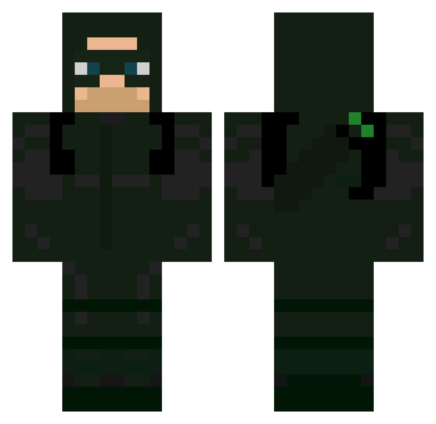 ClawInc Minecraft skin, front and back view