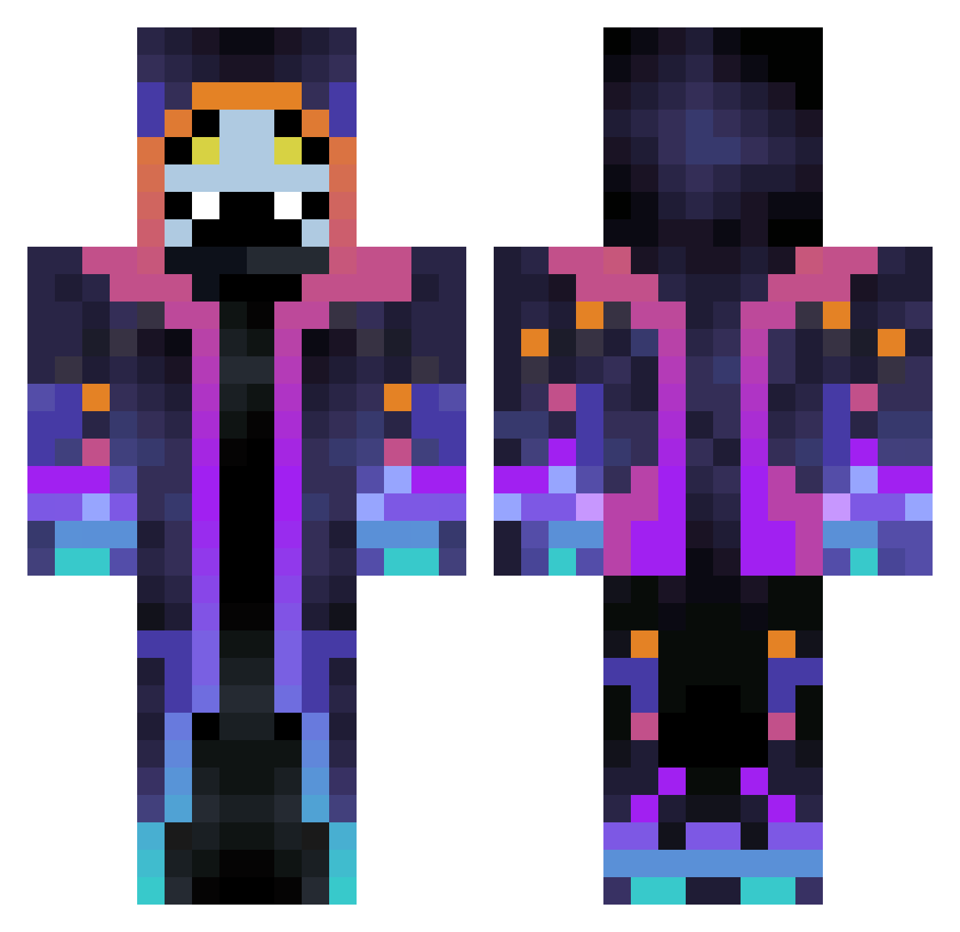 SLooPiX Minecraft skin, front and back view