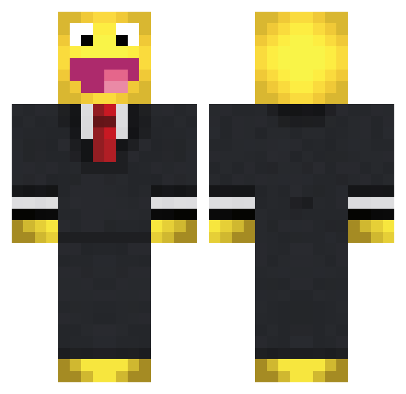 Thefarm23 Minecraft skin, front and back view