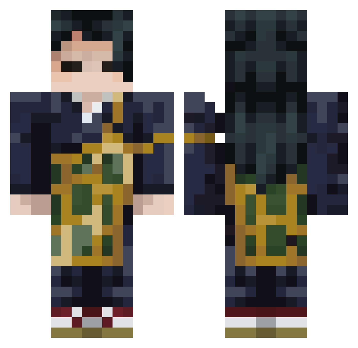 Tomas_69 Minecraft skin, front and back view