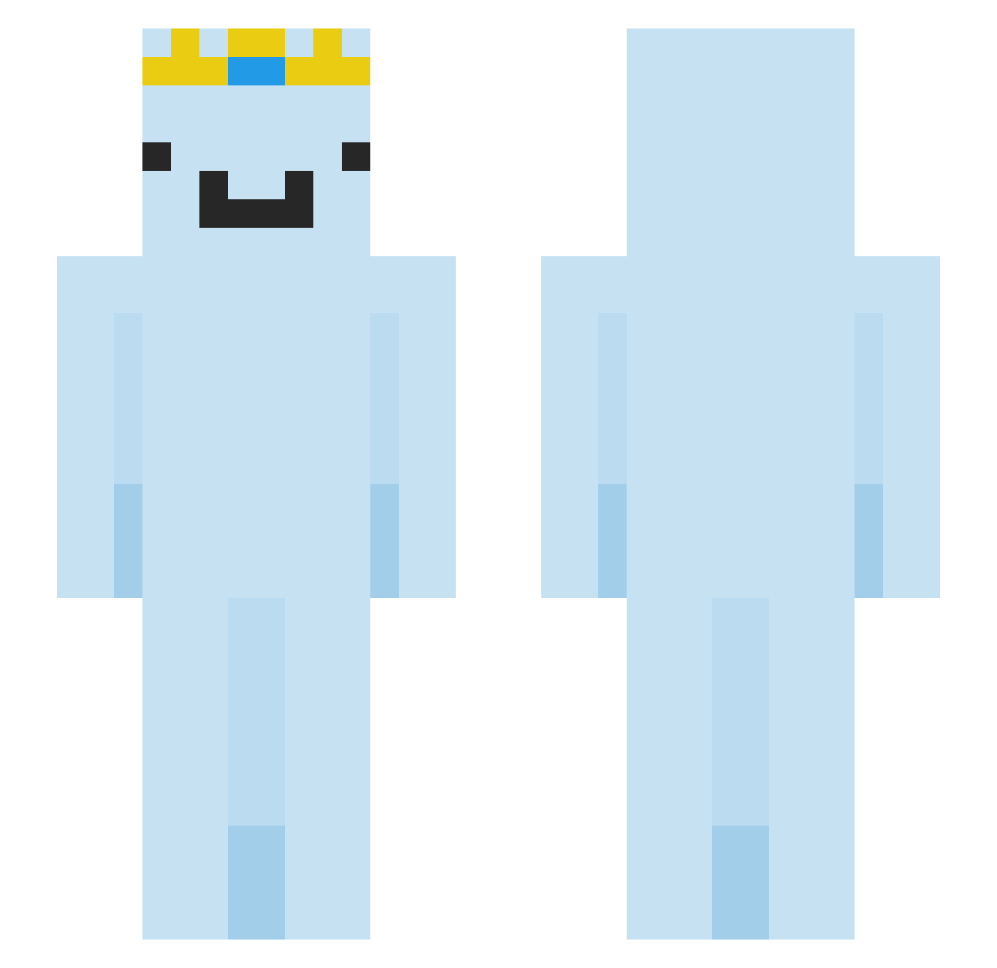 Tobbassaurus Minecraft skin, front and back view