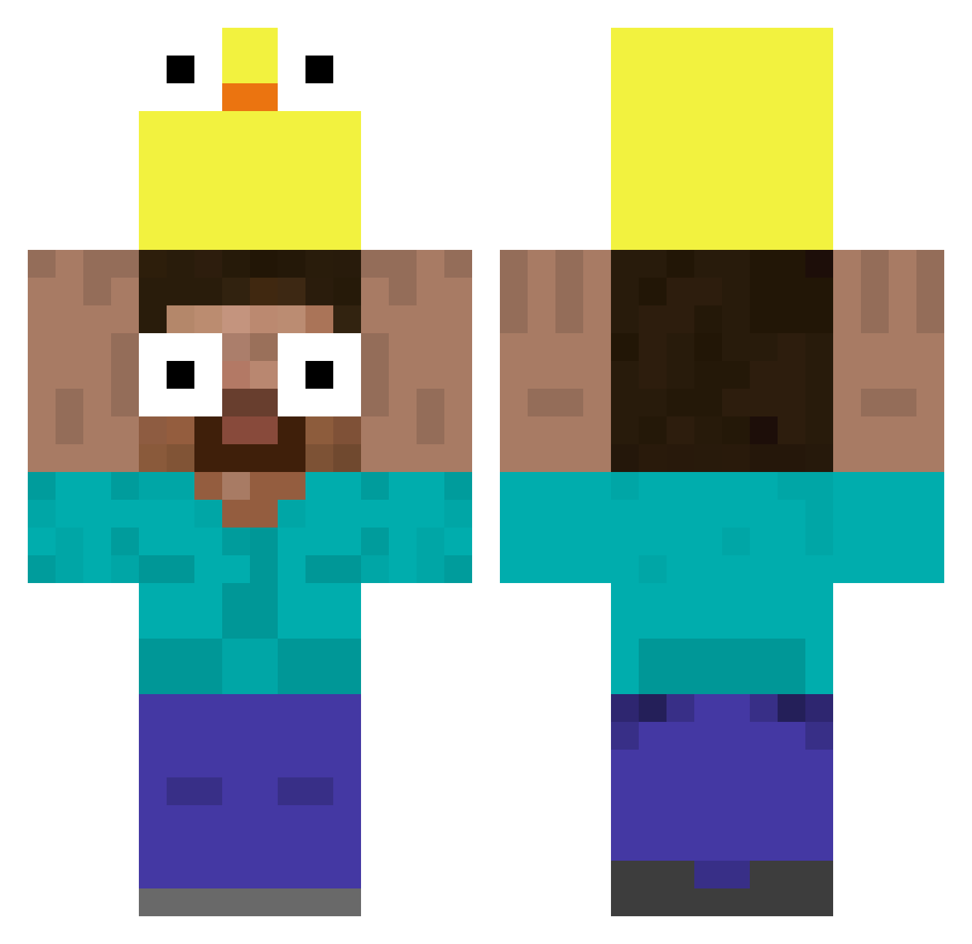 Vatodela24 Minecraft skin, front and back view