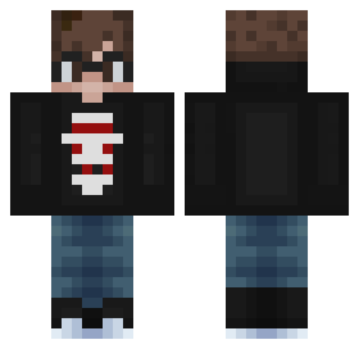 SammyXDD Minecraft skin, front and back view