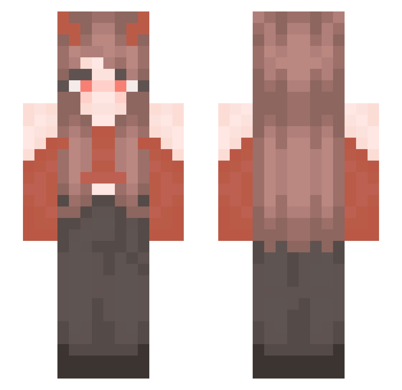 Shadowmoon1260 Minecraft skin, front and back view