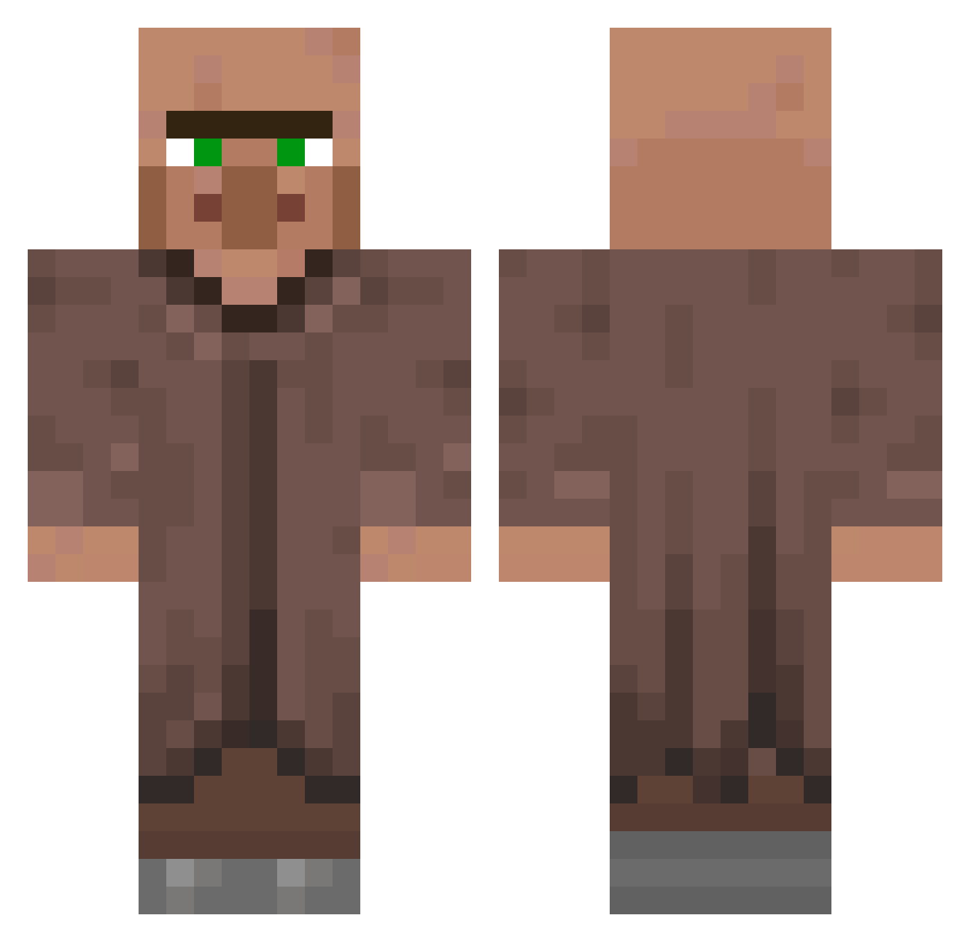 Mangoooo00 Minecraft skin, front and back view