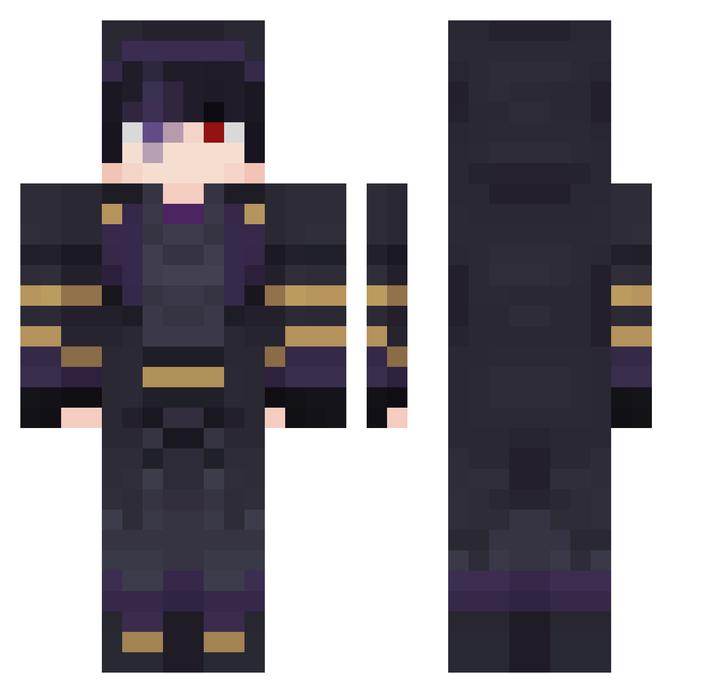MrFritos Minecraft skin, front and back view