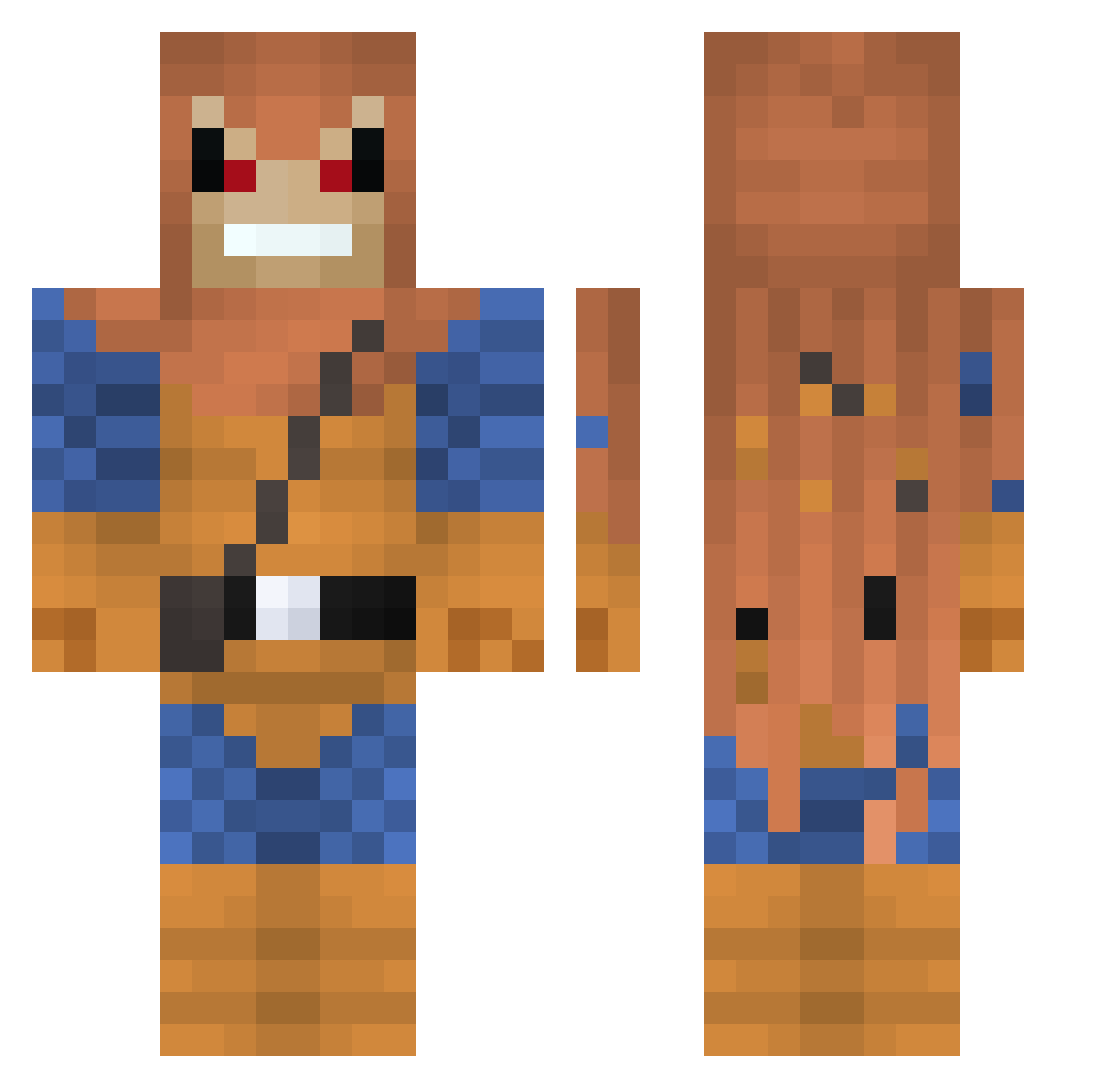 Goblin Minecraft skin, front and back view