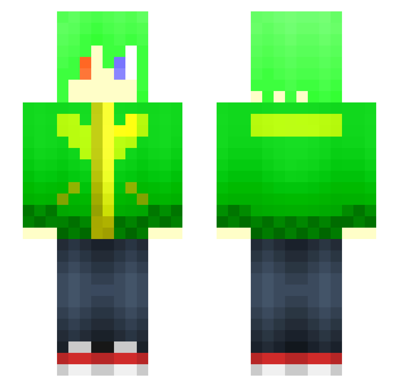 karma232 Minecraft skin, front and back view