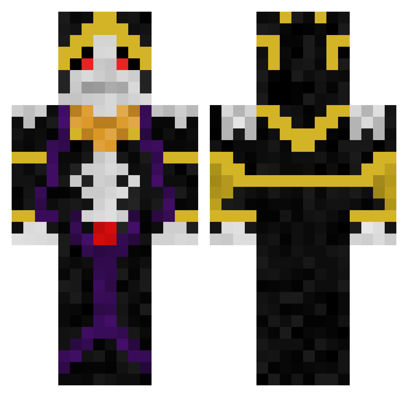 Lord1_Momonga Minecraft skin, front and back view