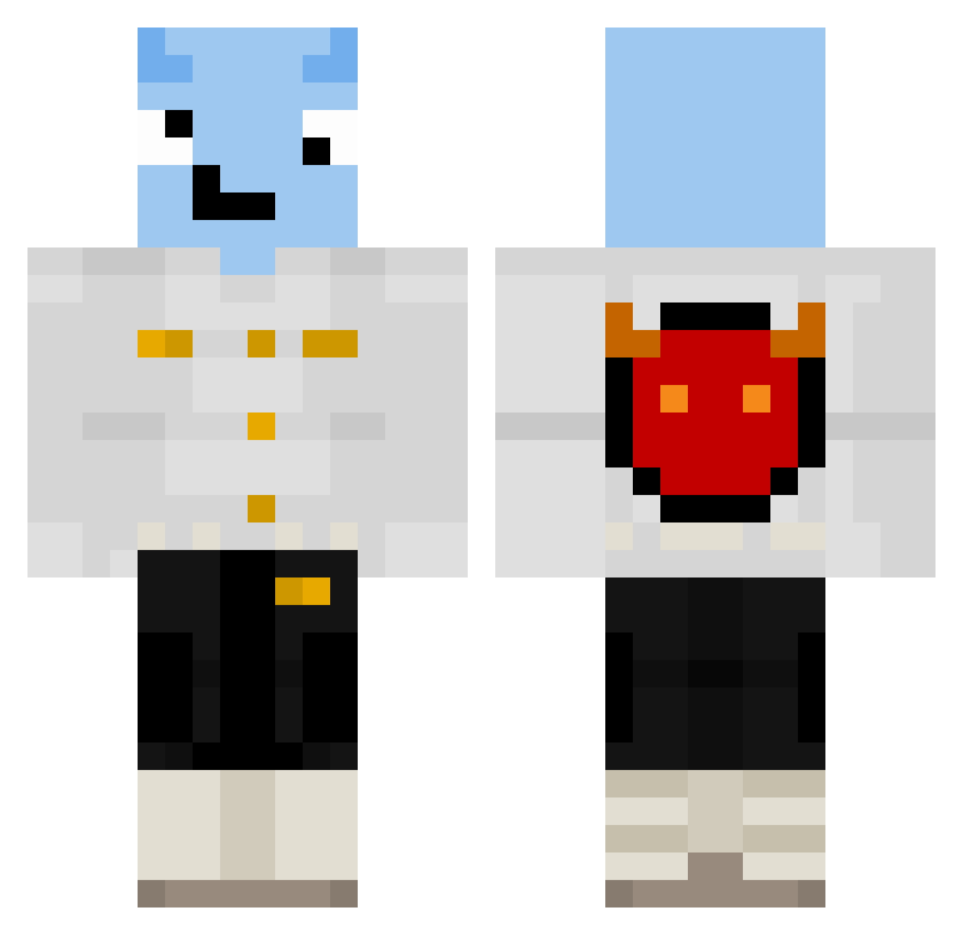 kdum Minecraft skin, front and back view