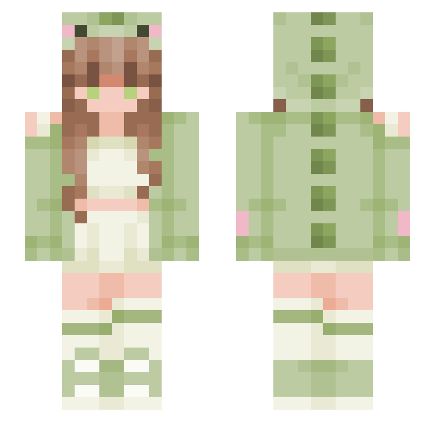 Brandoneee Minecraft skin, front and back view