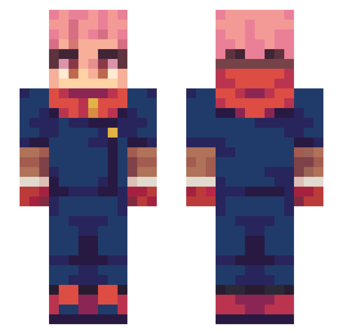 Kev911 Minecraft skin, front and back view