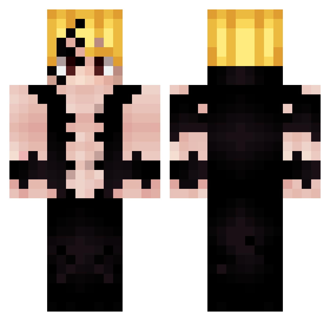 Waugh Minecraft skin, front and back view
