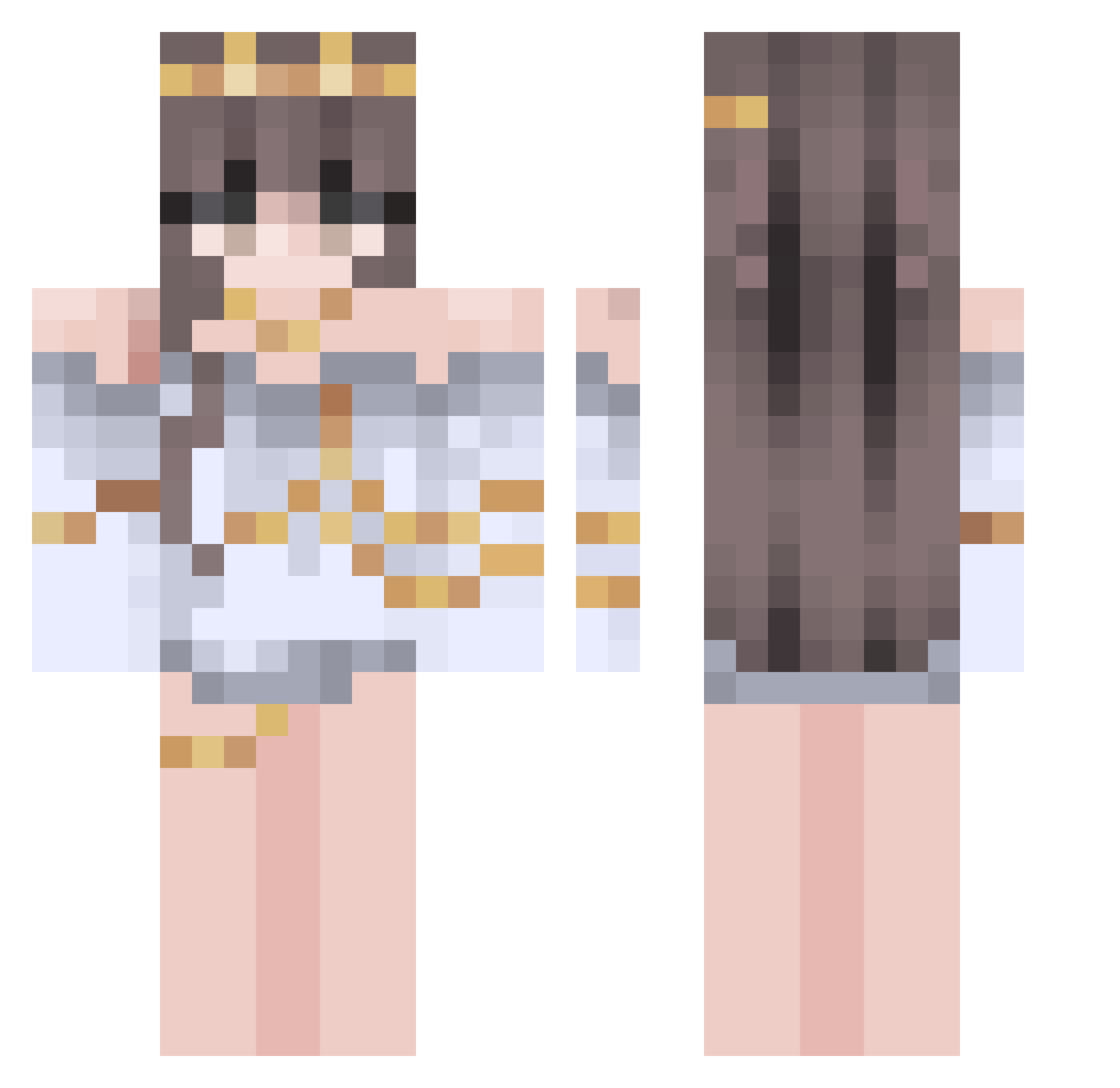 maitredino1 Minecraft skin, front and back view