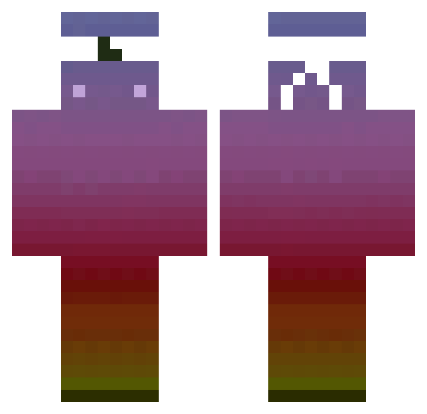 Qada Minecraft skin, front and back view