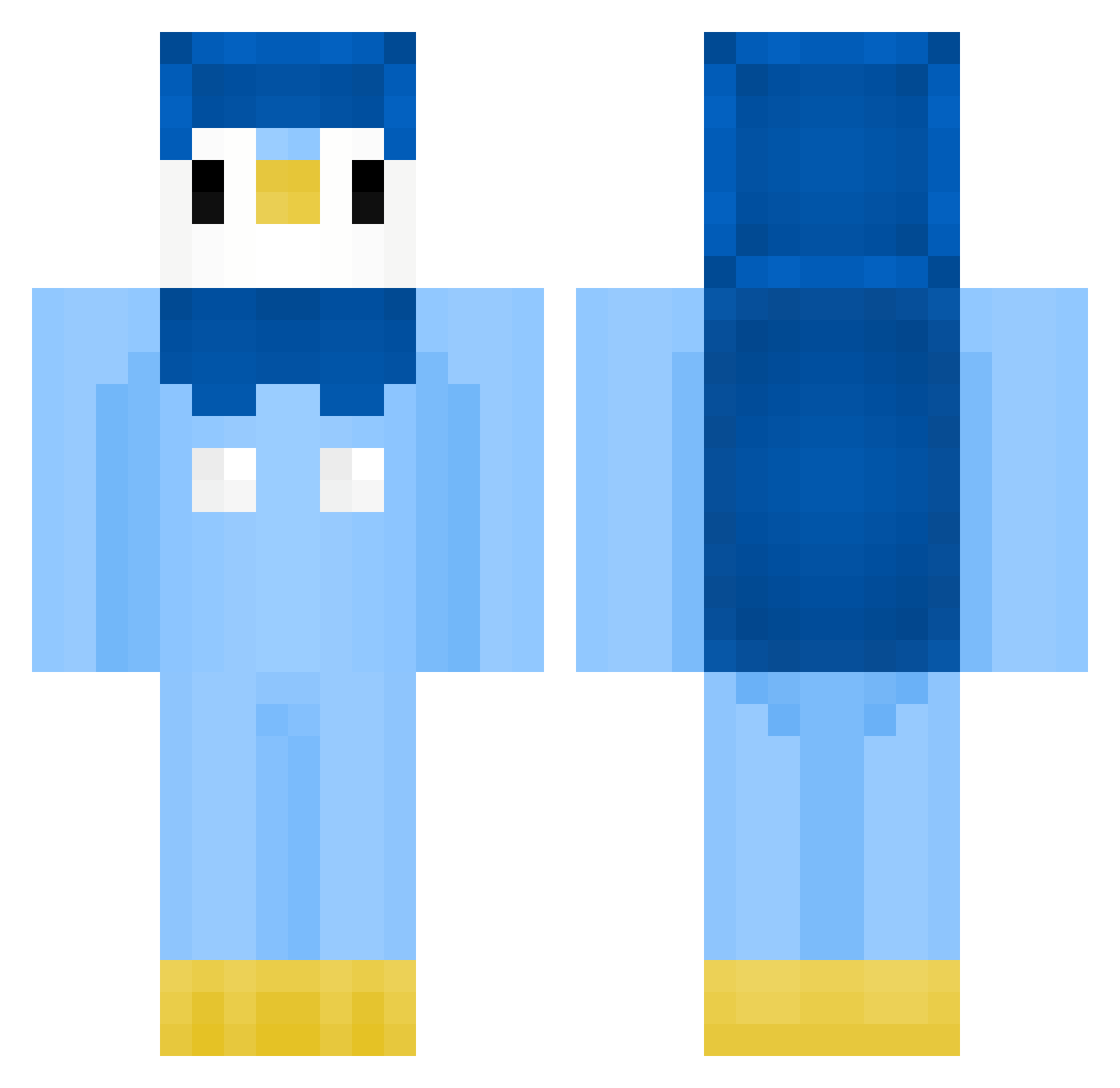 FlashyZW Minecraft skin, front and back view