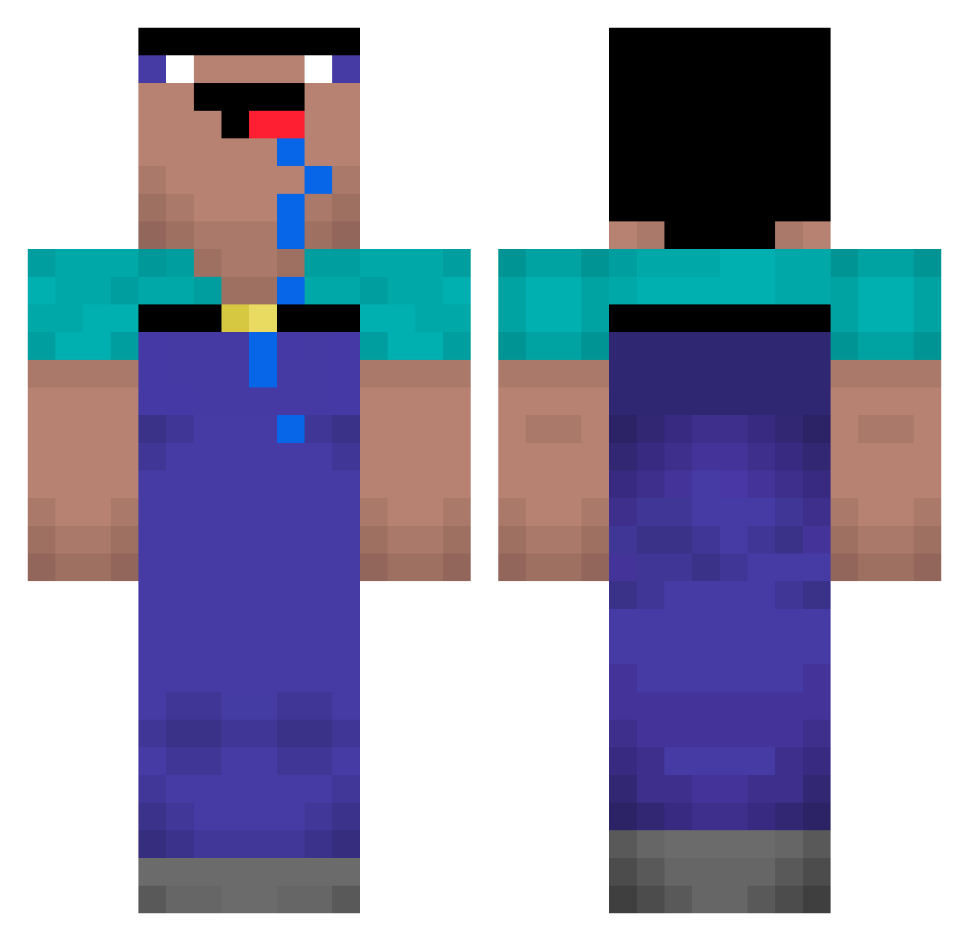 WindWei Minecraft skin, front and back view
