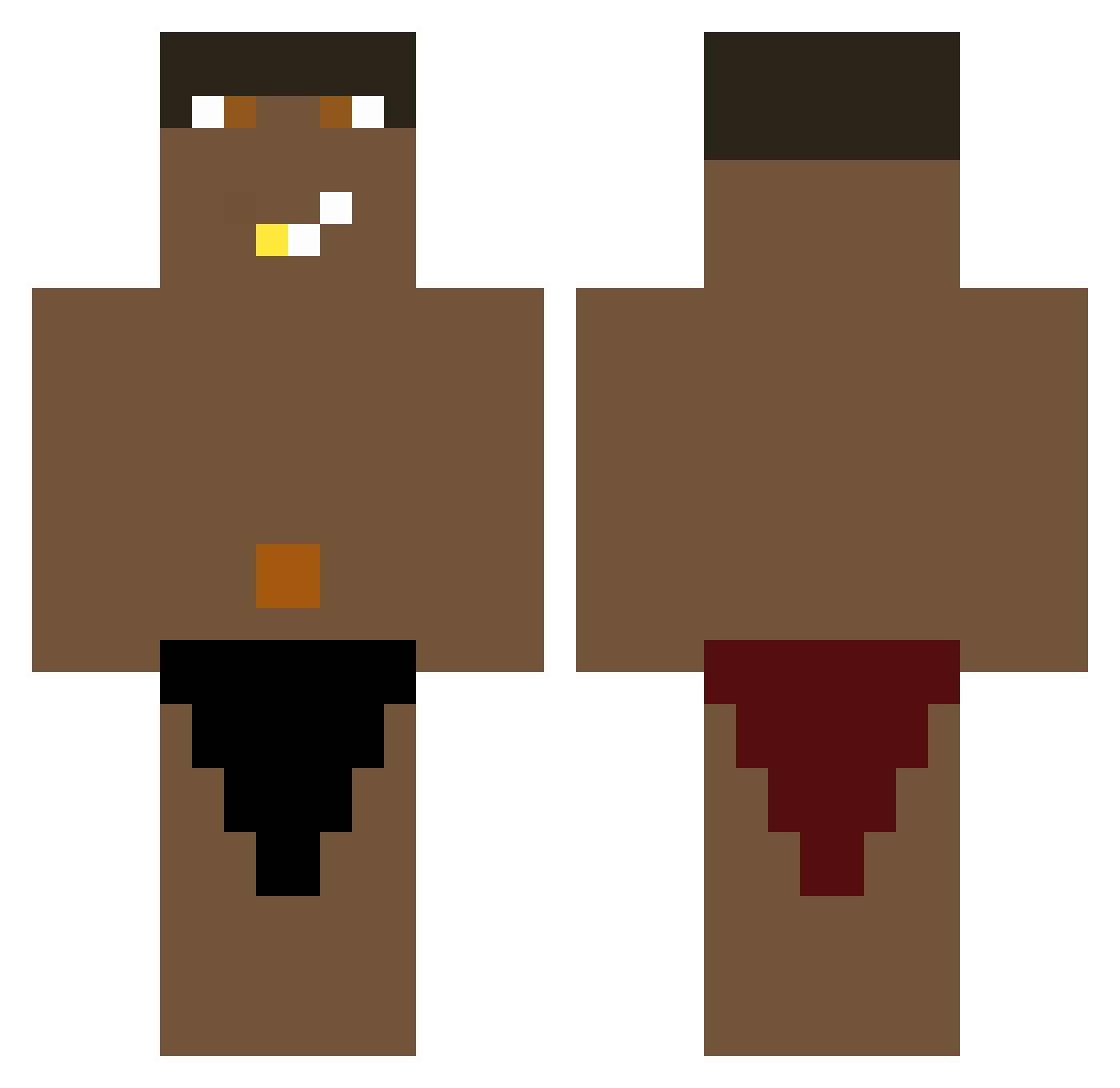 Radik Minecraft skin, front and back view