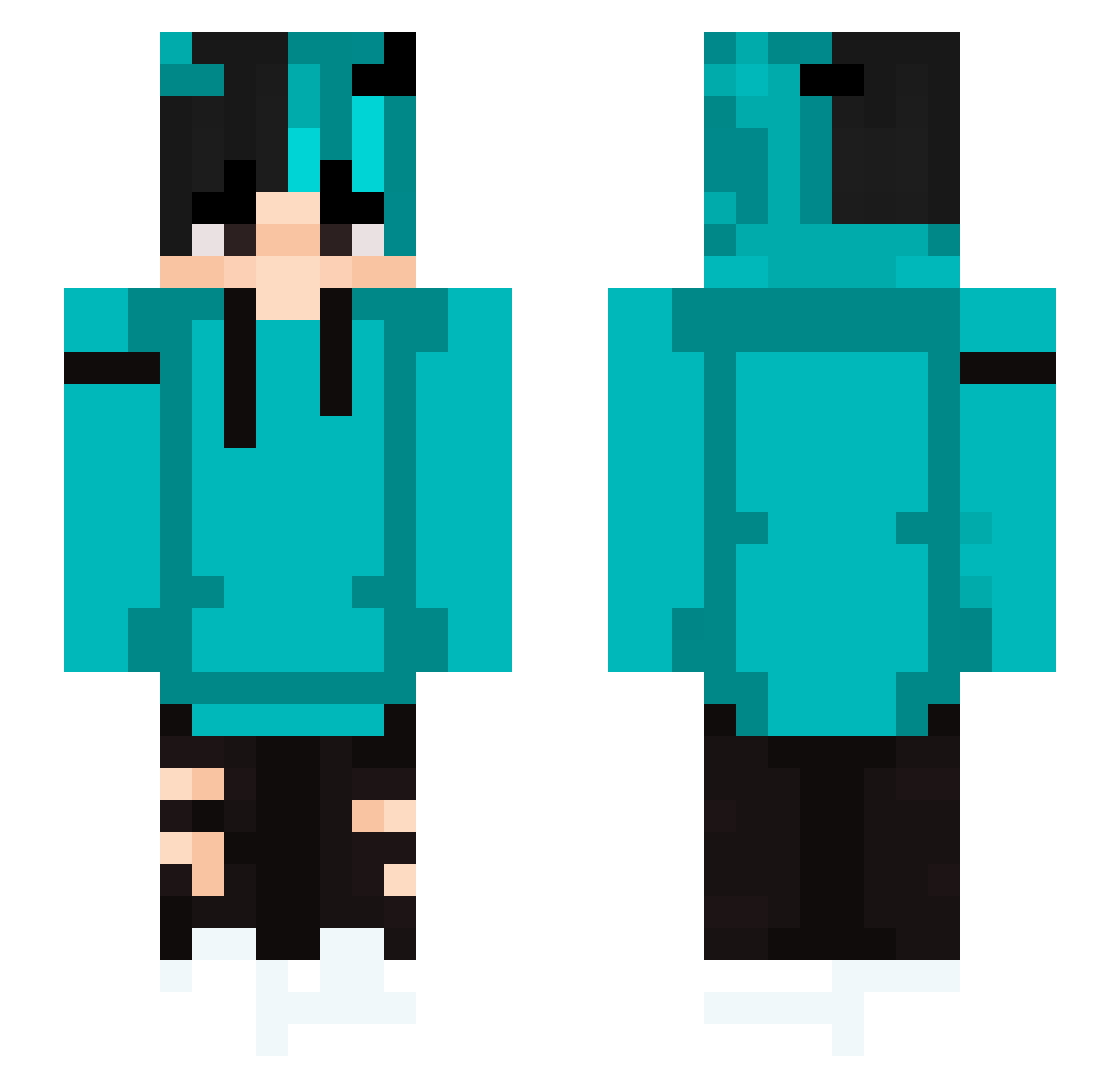 Smarty5599 Minecraft skin, front and back view