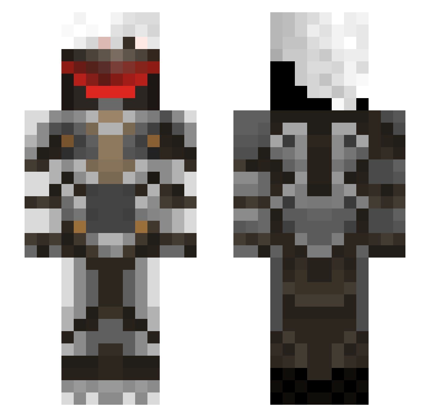 zxnj Minecraft skin, front and back view