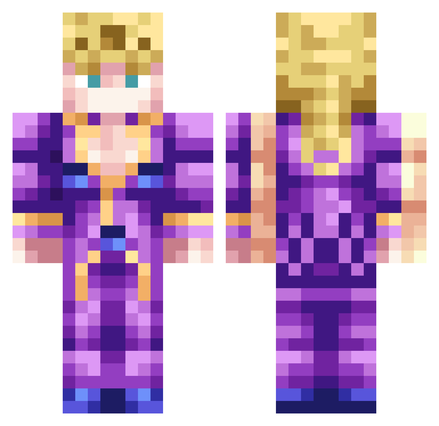 vissent Minecraft skin, front and back view