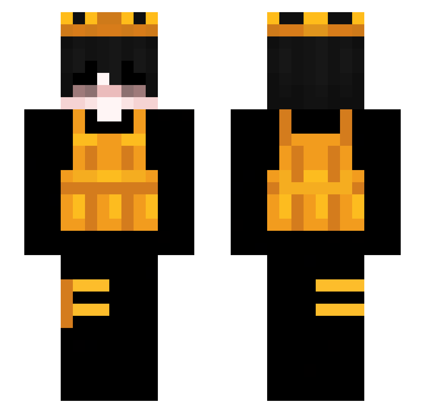 Ririssouss Minecraft skin, front and back view