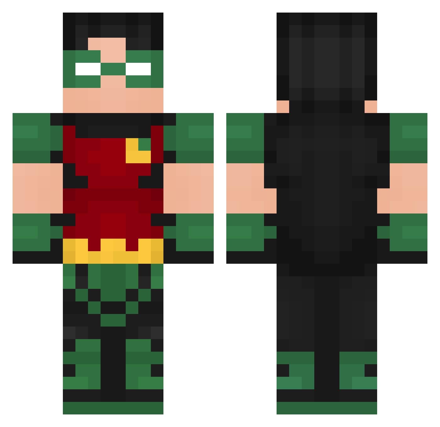 nondep Minecraft skin, front and back view