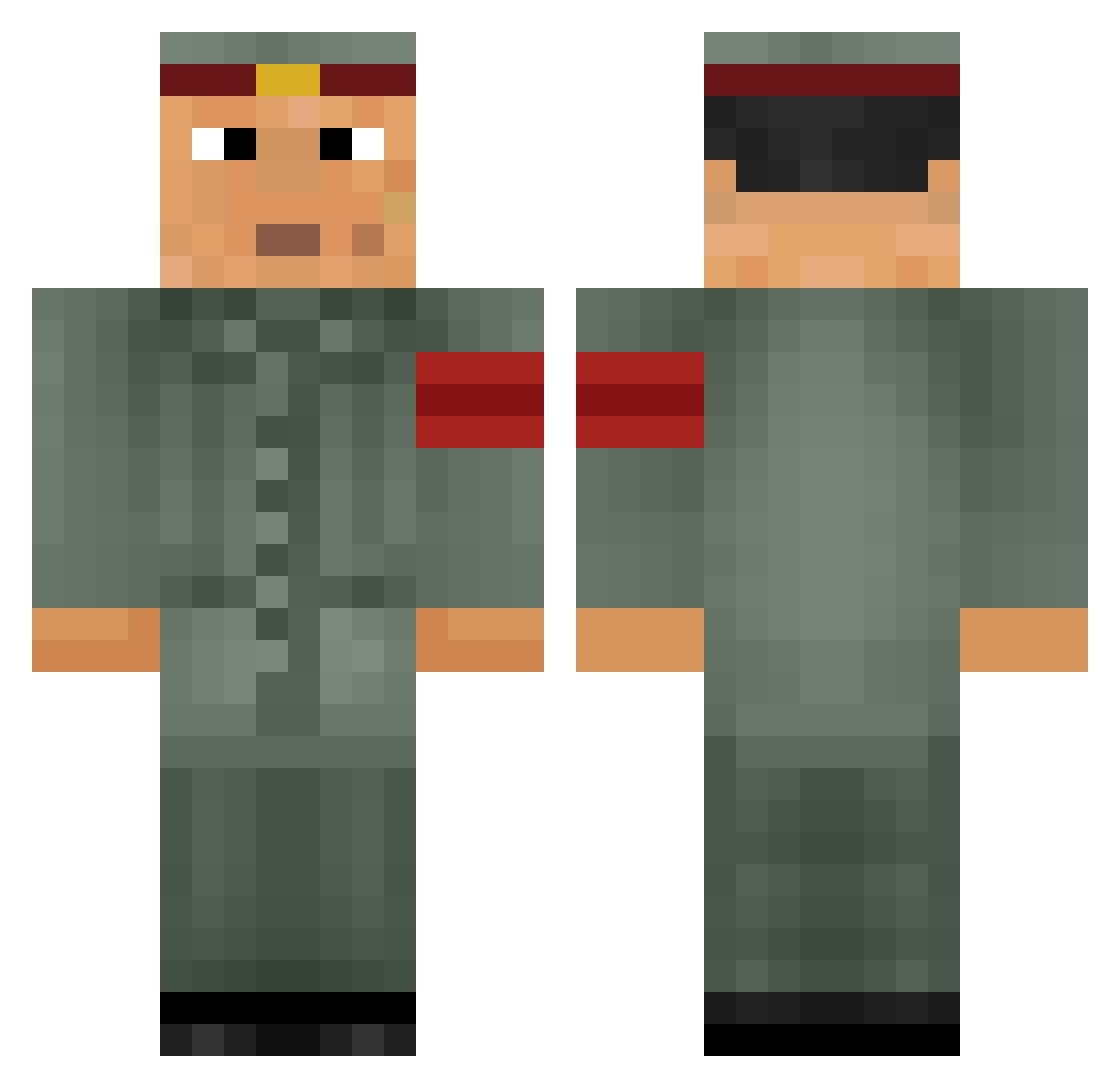 SadamHusseeim Minecraft skin, front and back view