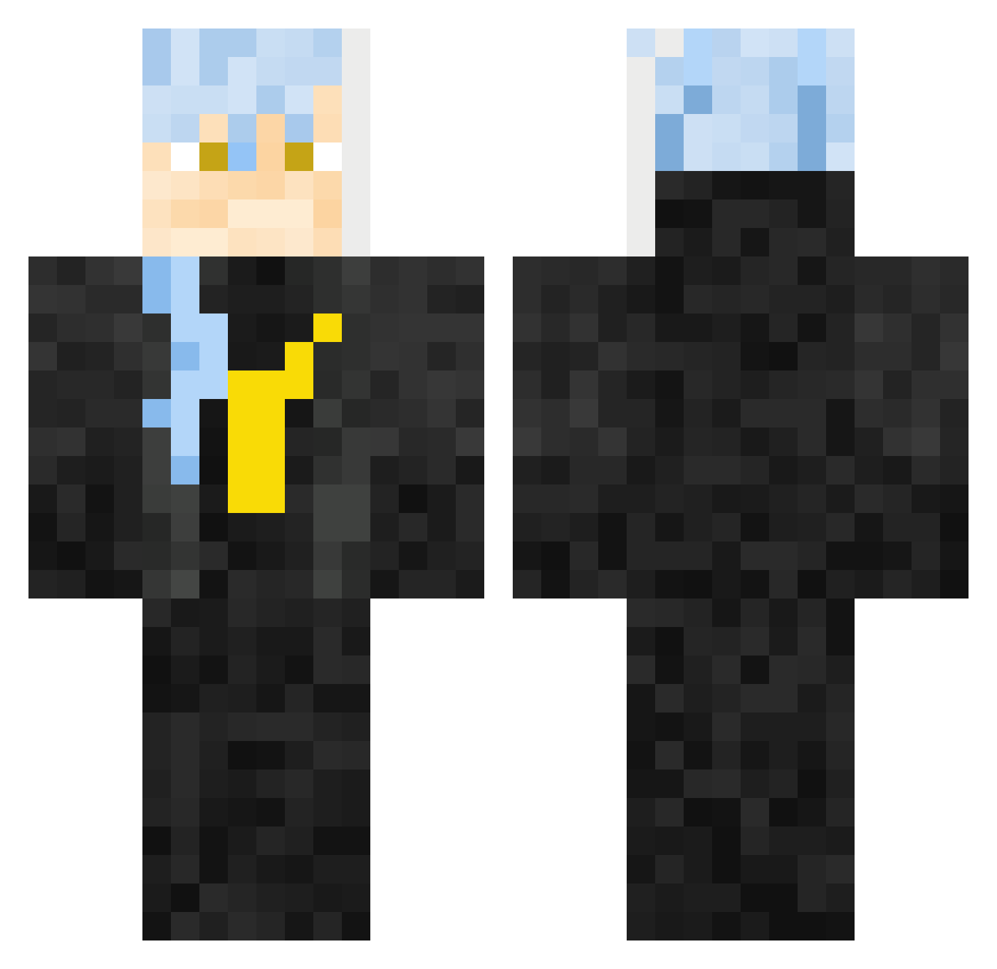 warhunter99 Minecraft skin, front and back view