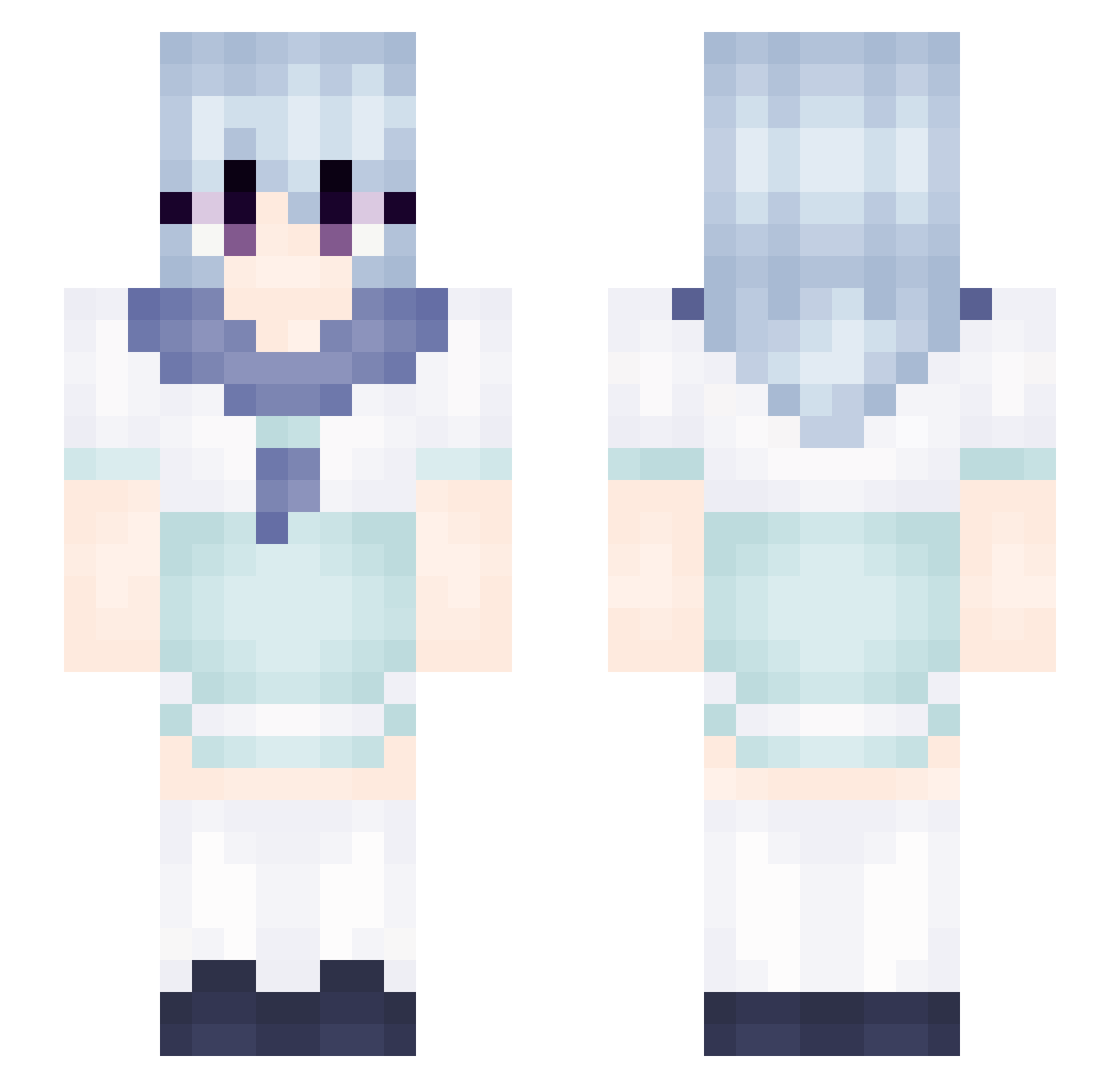 Hurricane Minecraft skin, front and back view
