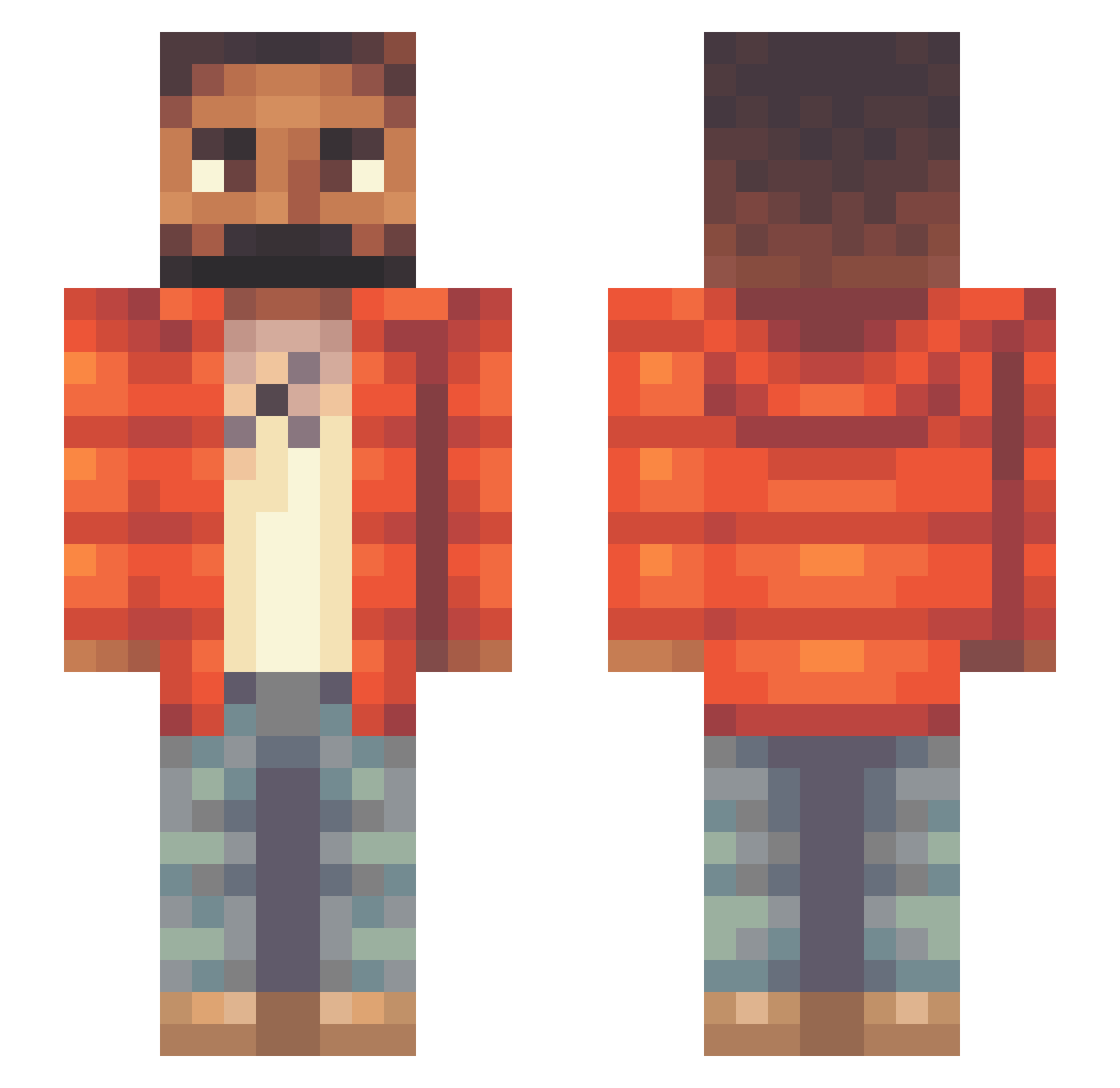 yesmommywoof Minecraft skin, front and back view