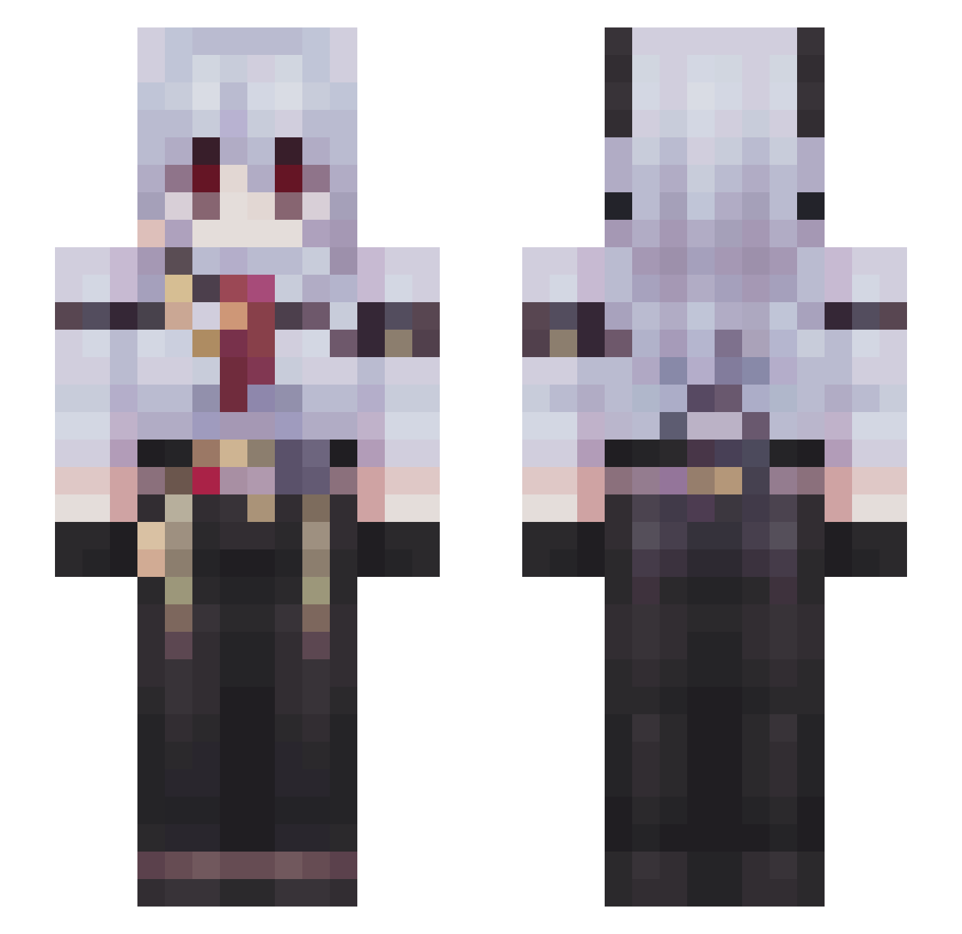 mitoes Minecraft skin, front and back view