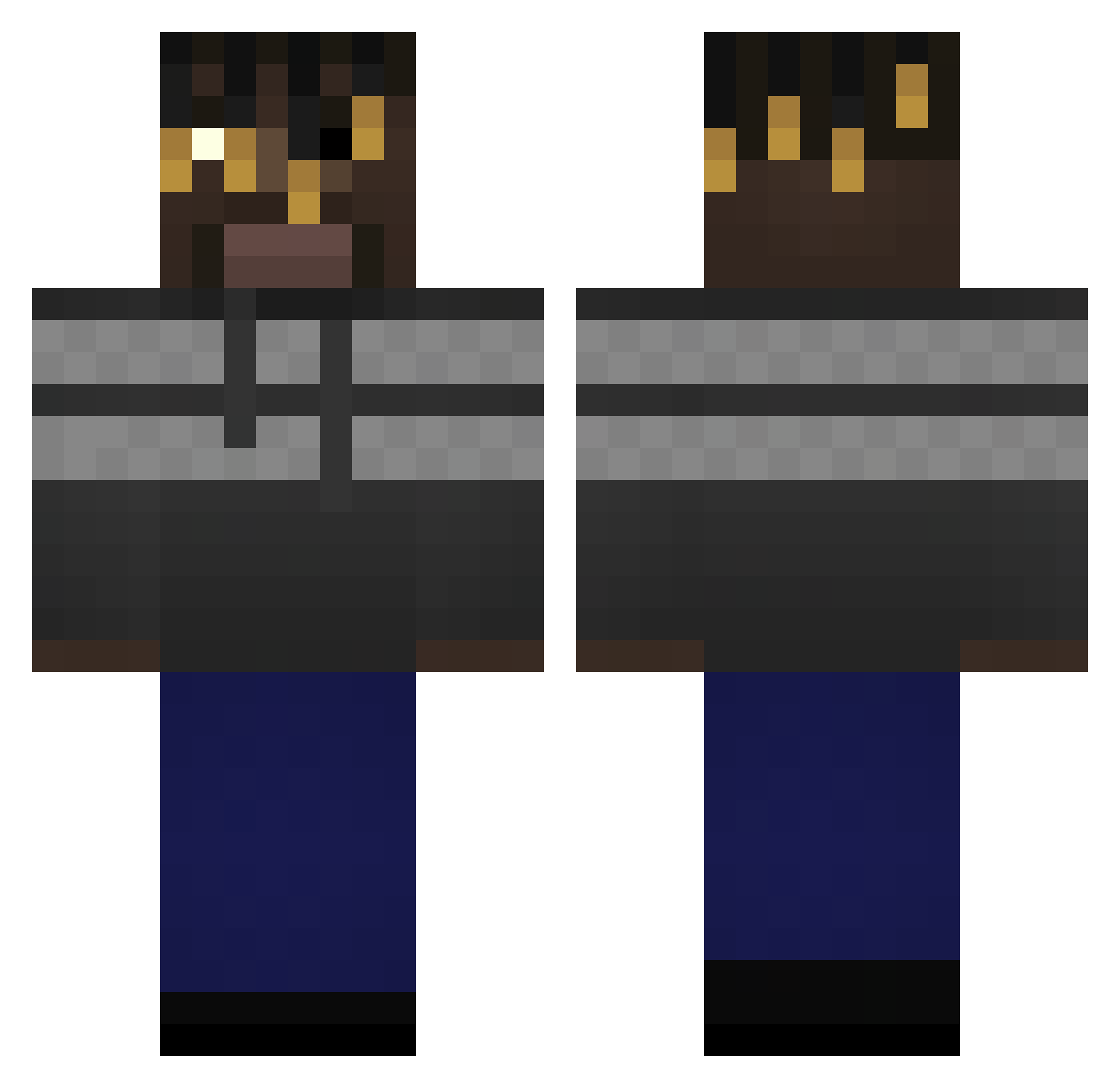 Homixide_Meechie Minecraft skin, front and back view