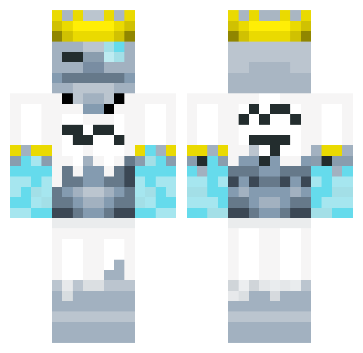 Azul567 Minecraft skin, front and back view