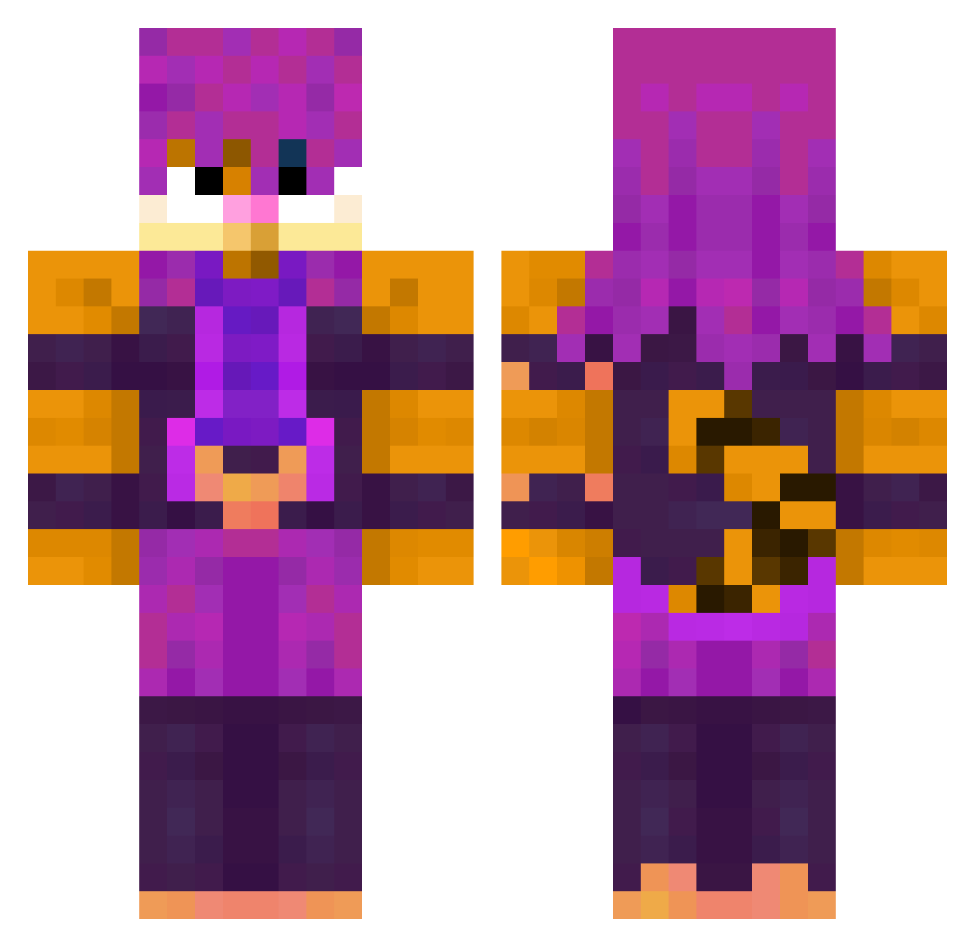 bronikkovich Minecraft skin, front and back view