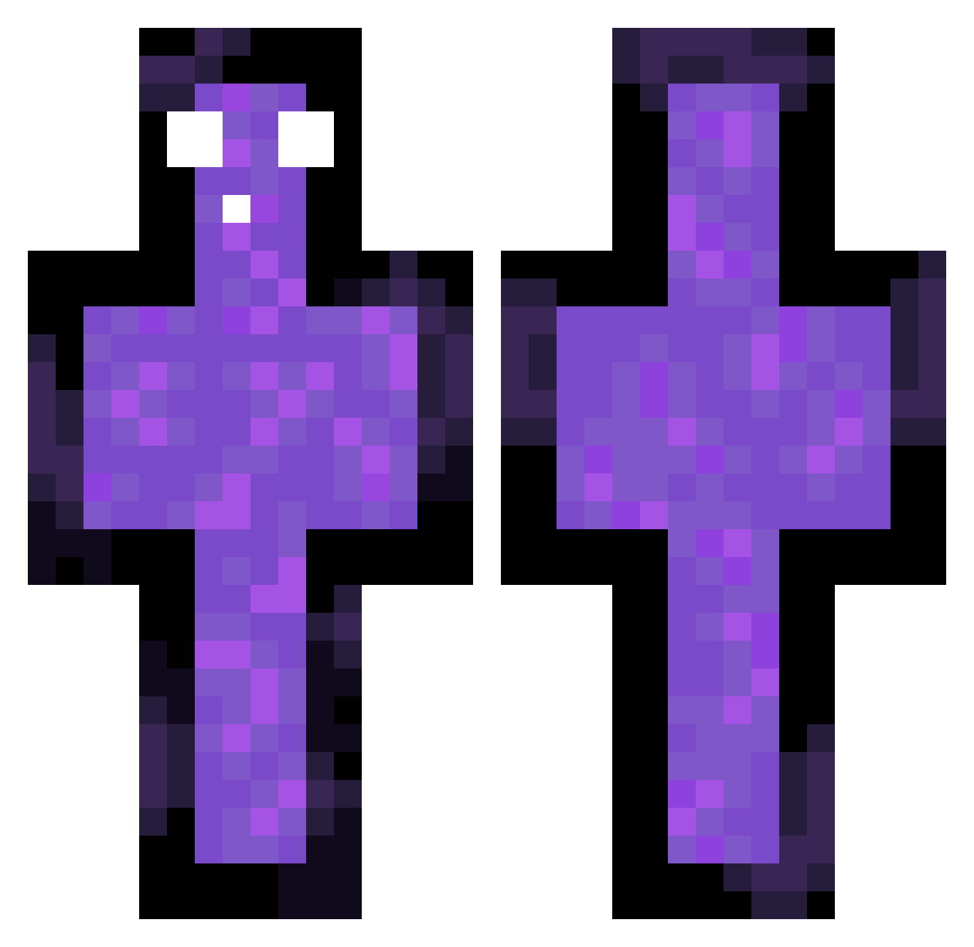Gauuda Minecraft skin, front and back view