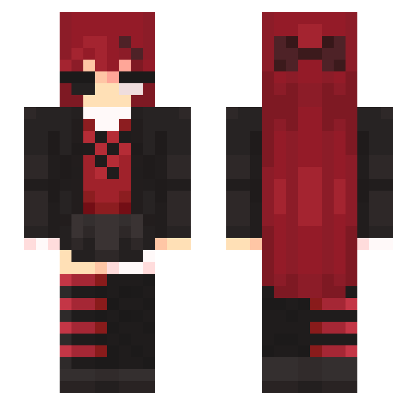 SamsPrison Minecraft skin, front and back view