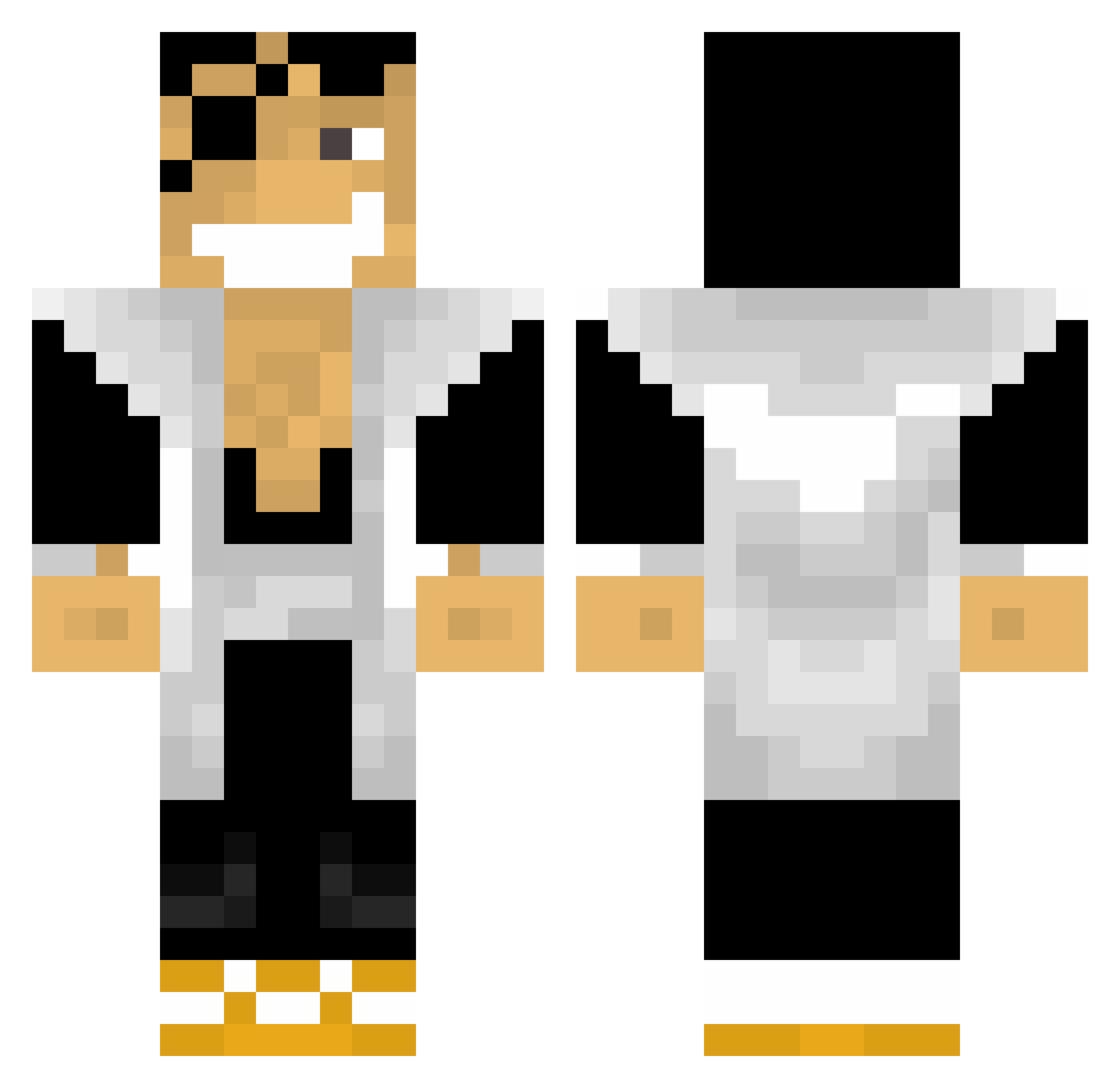 pnte Minecraft skin, front and back view